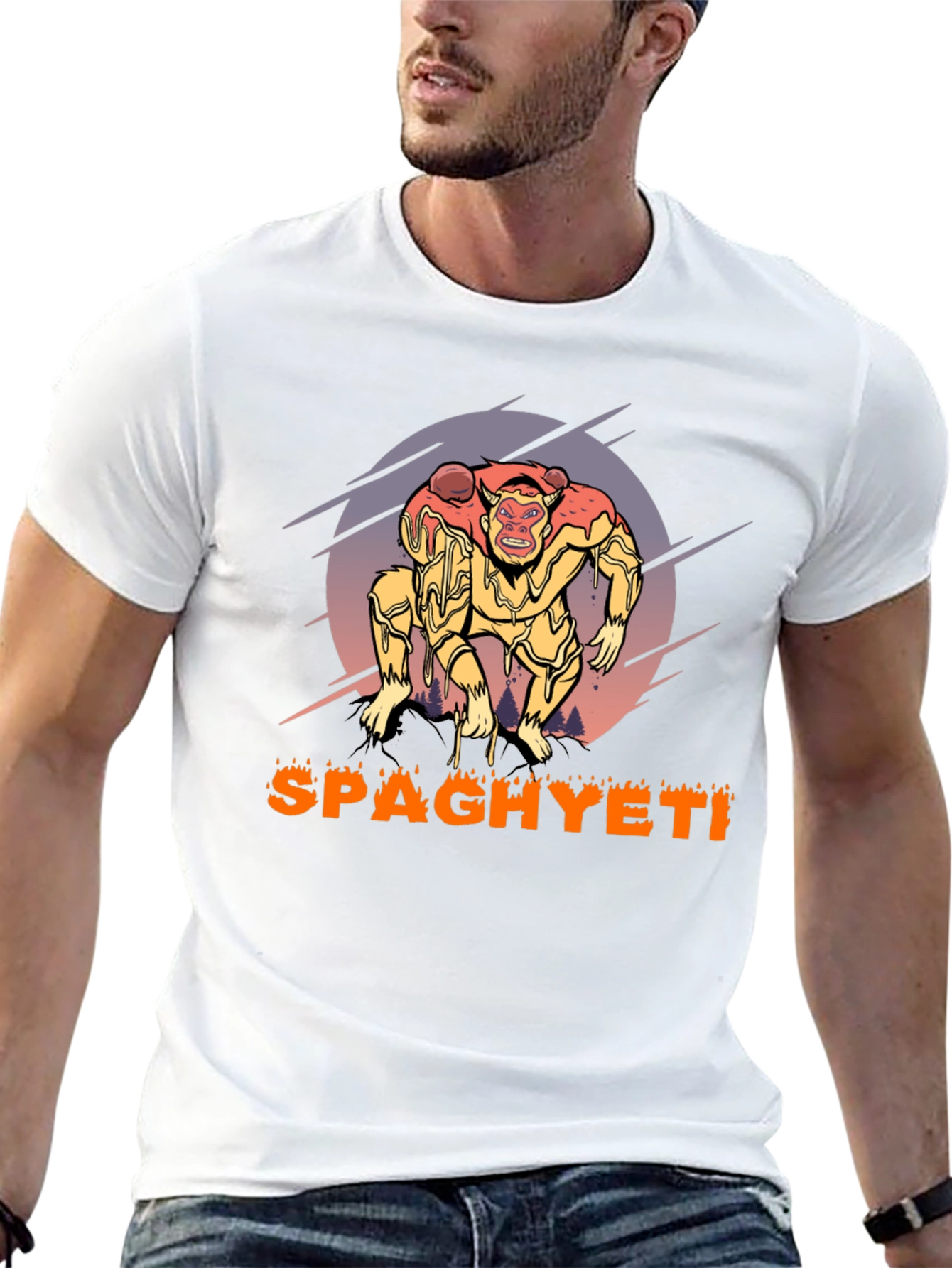 Spaghyeti T-Shirt - Spaghetti Monster Ape Graphic Tee