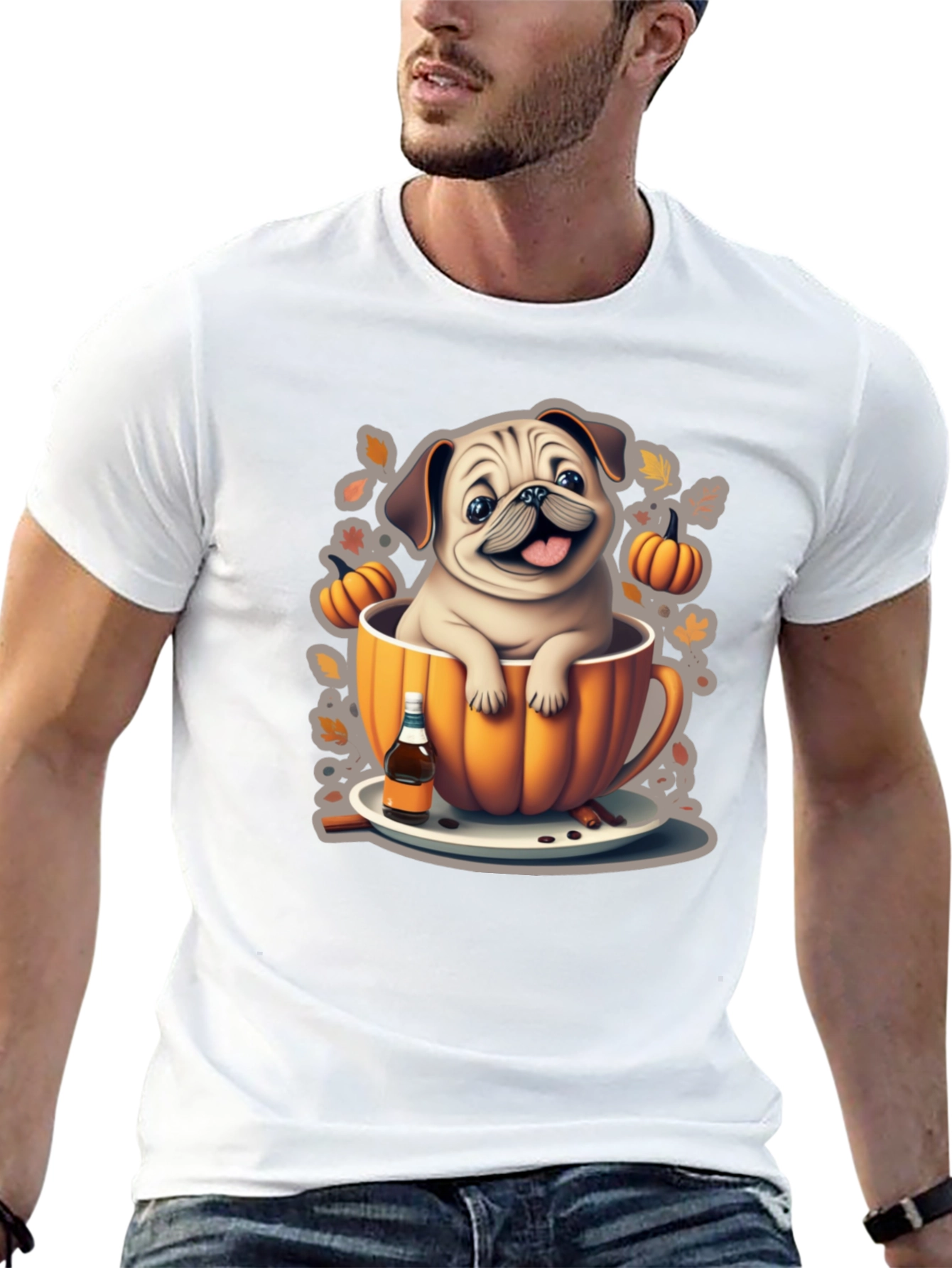 Pug in a Pumpkin Mug T-Shirt