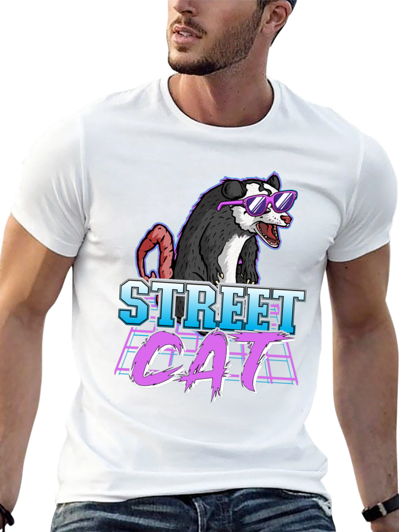 Street Cat Possum Graphic T-Shirt