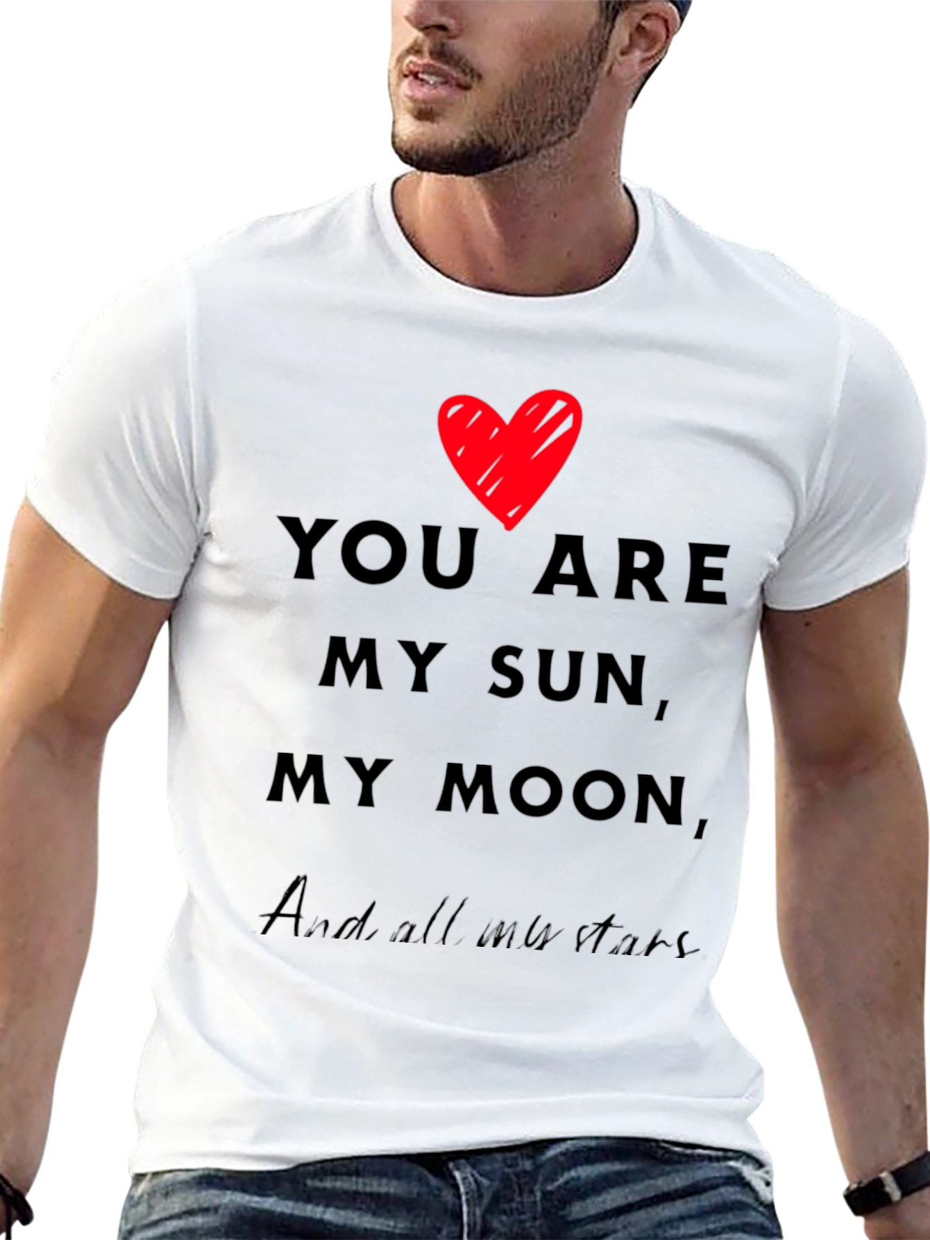 Romantic You Are My Sun My Moon Black T-Shirt