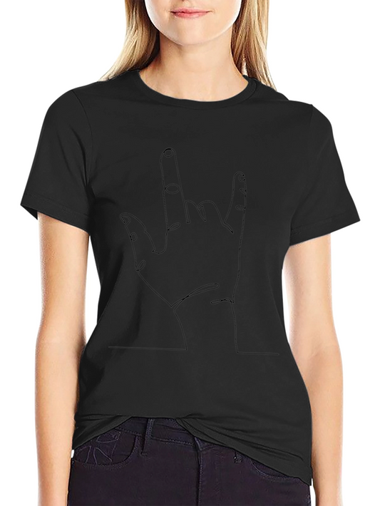 Minimalist Hand Sign Black T-Shirt