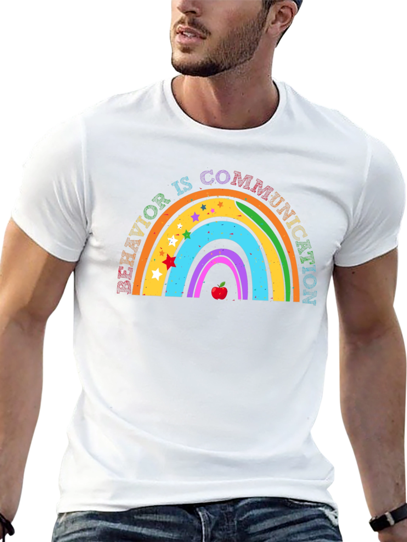 Behavior Is Communication Rainbow Graphic Tee