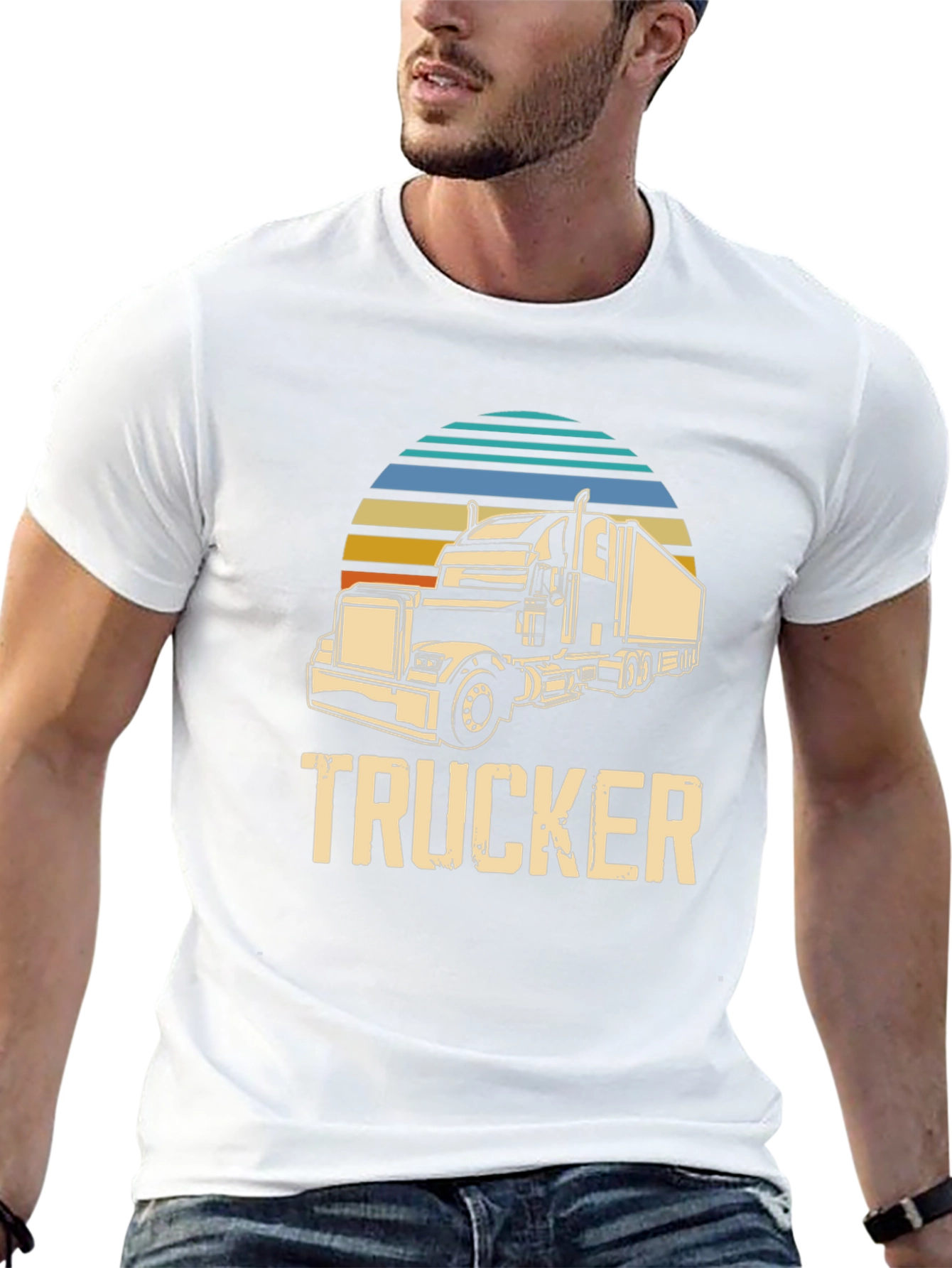 Trucker Graphic Tee - Retro Style