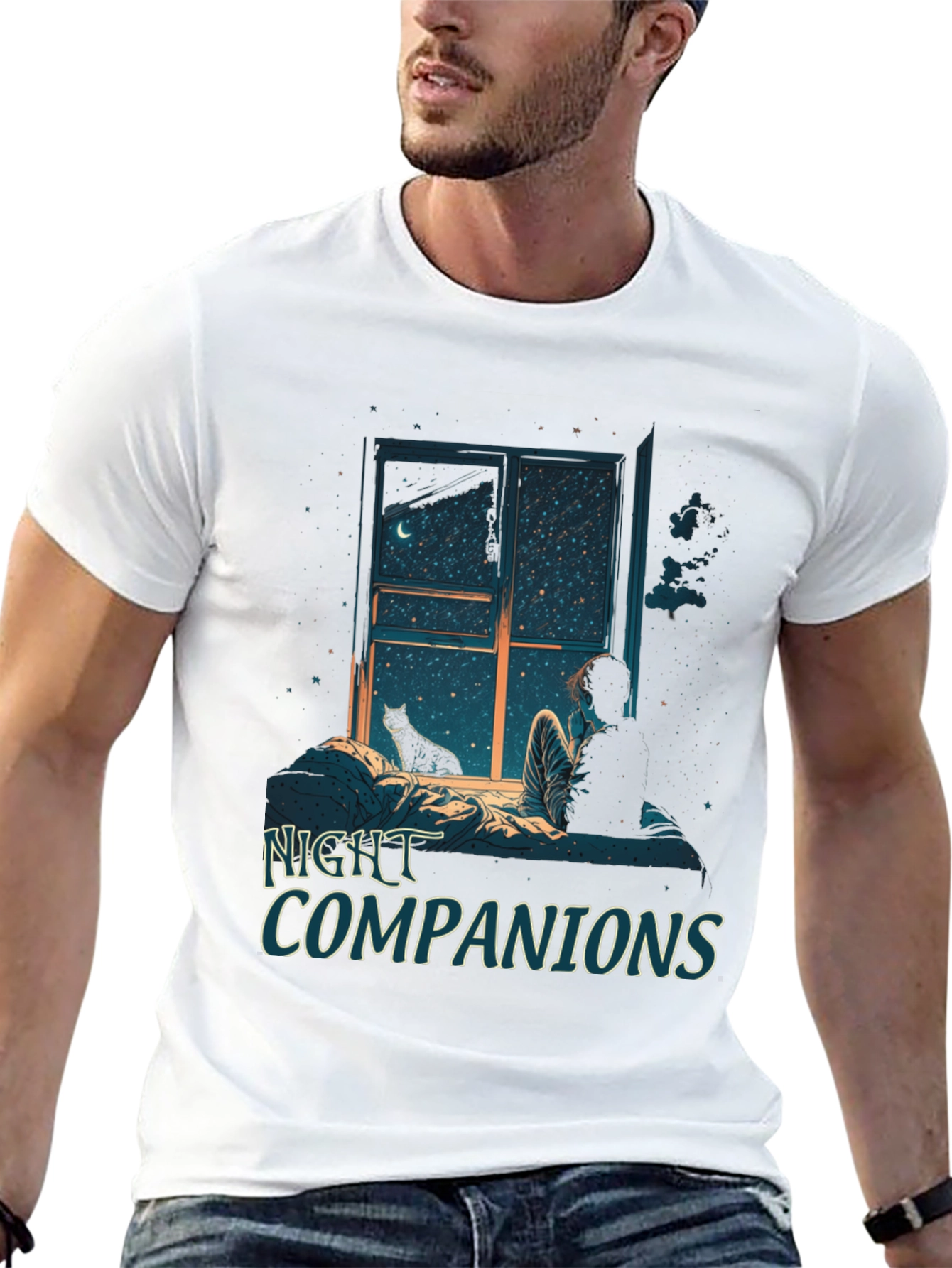 Night Companions Graphic Tee - Stargazing Comfort