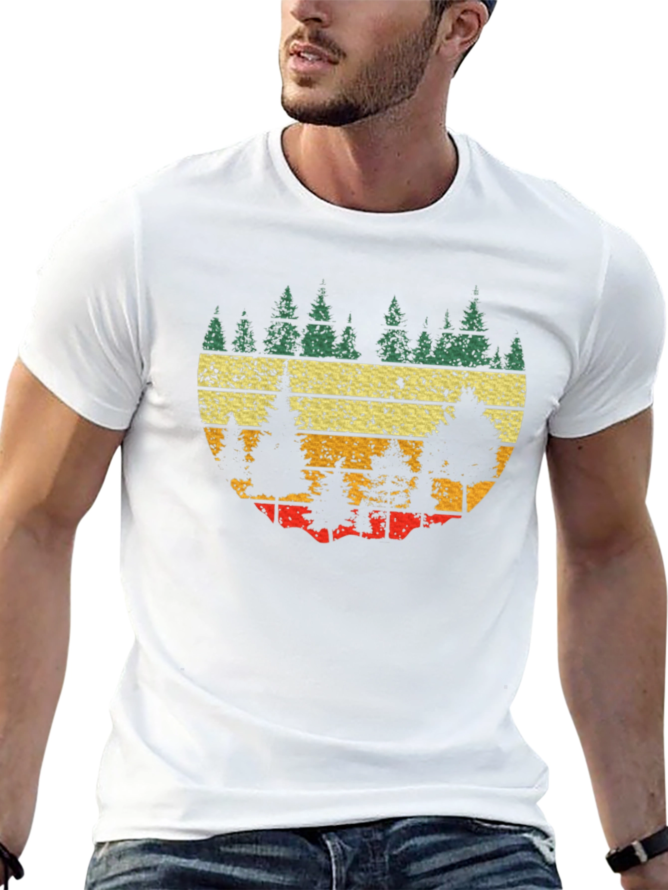 Retro Forest Graphic Tee - Black