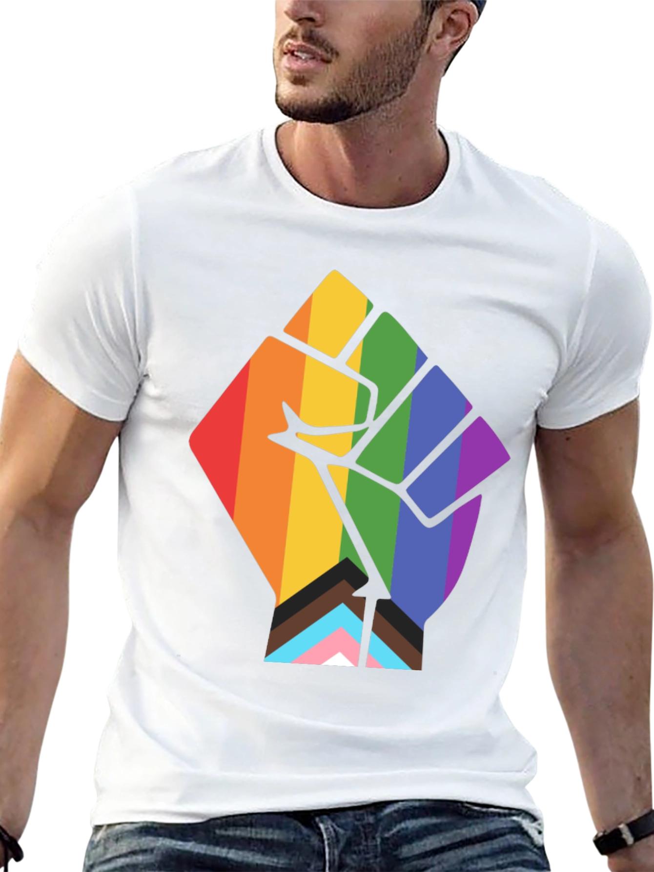 Pride Fist T-Shirt - Black - LGBTQ+ Ally