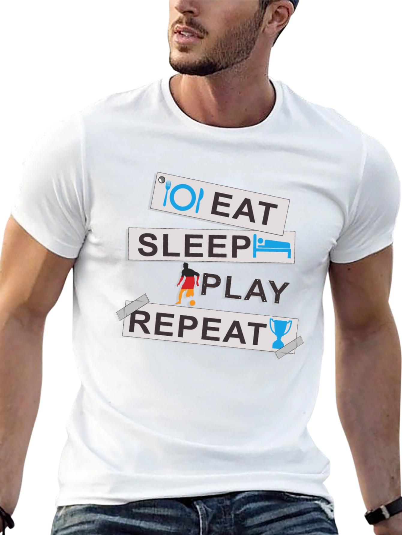 Eat Sleep Play Repeat Graphic Tee