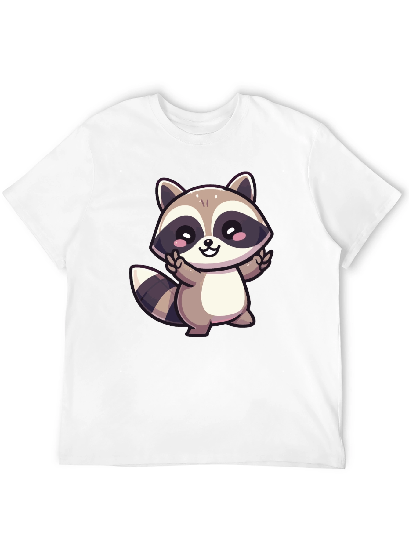 Cute Cartoon Raccoon Graphic T-Shirt