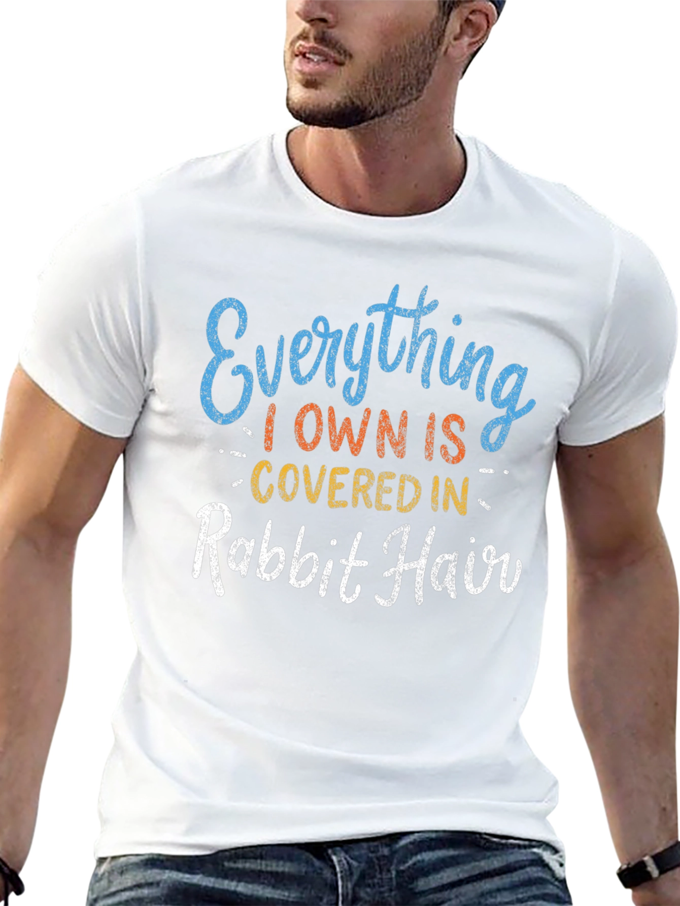 Rabbit Hair T-Shirt Funny Pet Lover Tee