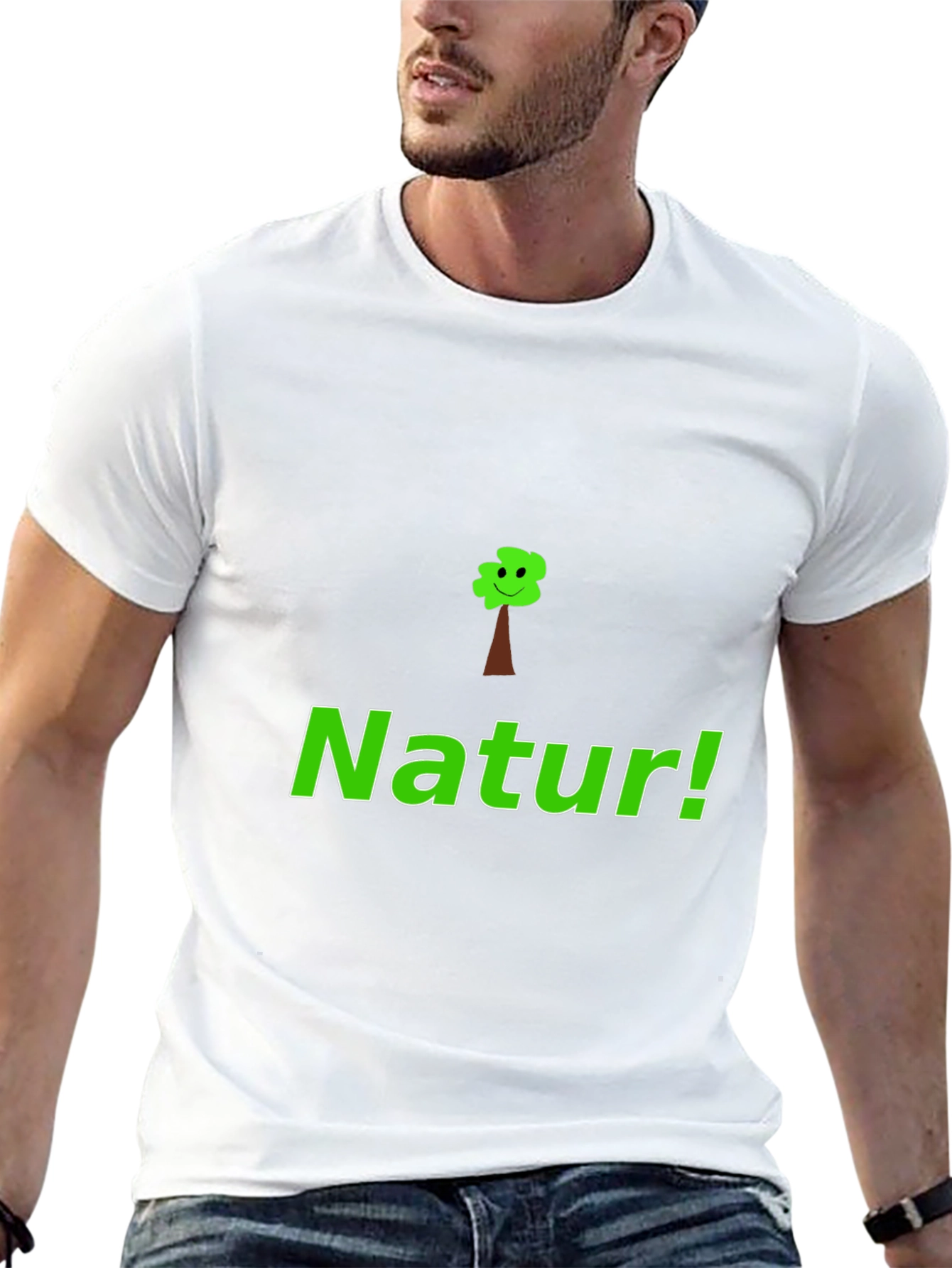 Natur! Black Graphic Tee with Tree Design