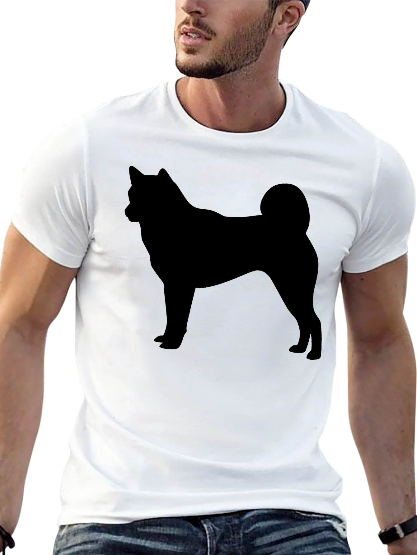 Akita Silhouette Black T-Shirt