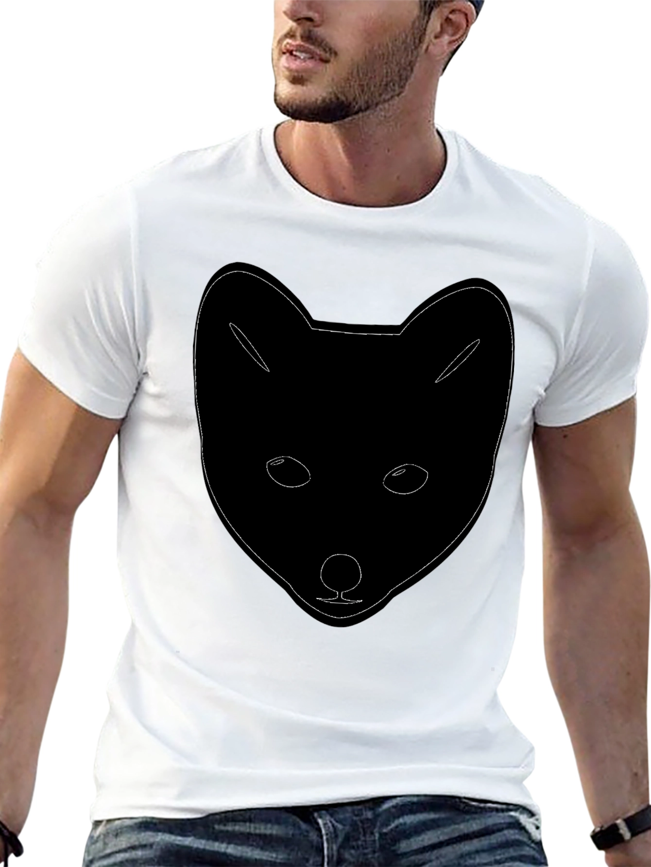 Fox Outline Black Graphic Tee