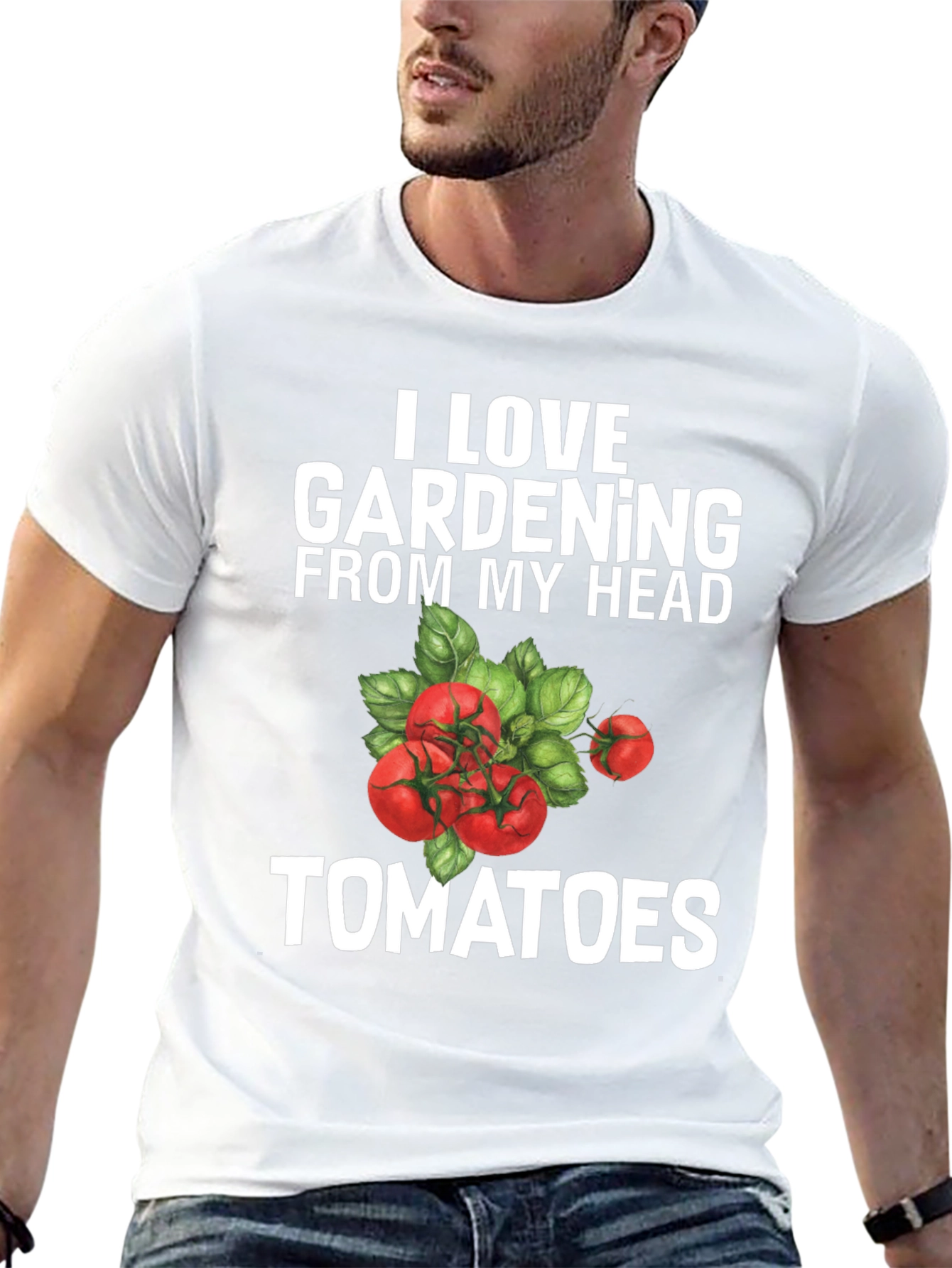 I Love Gardening From My Head Tomatoes Graphic Tee