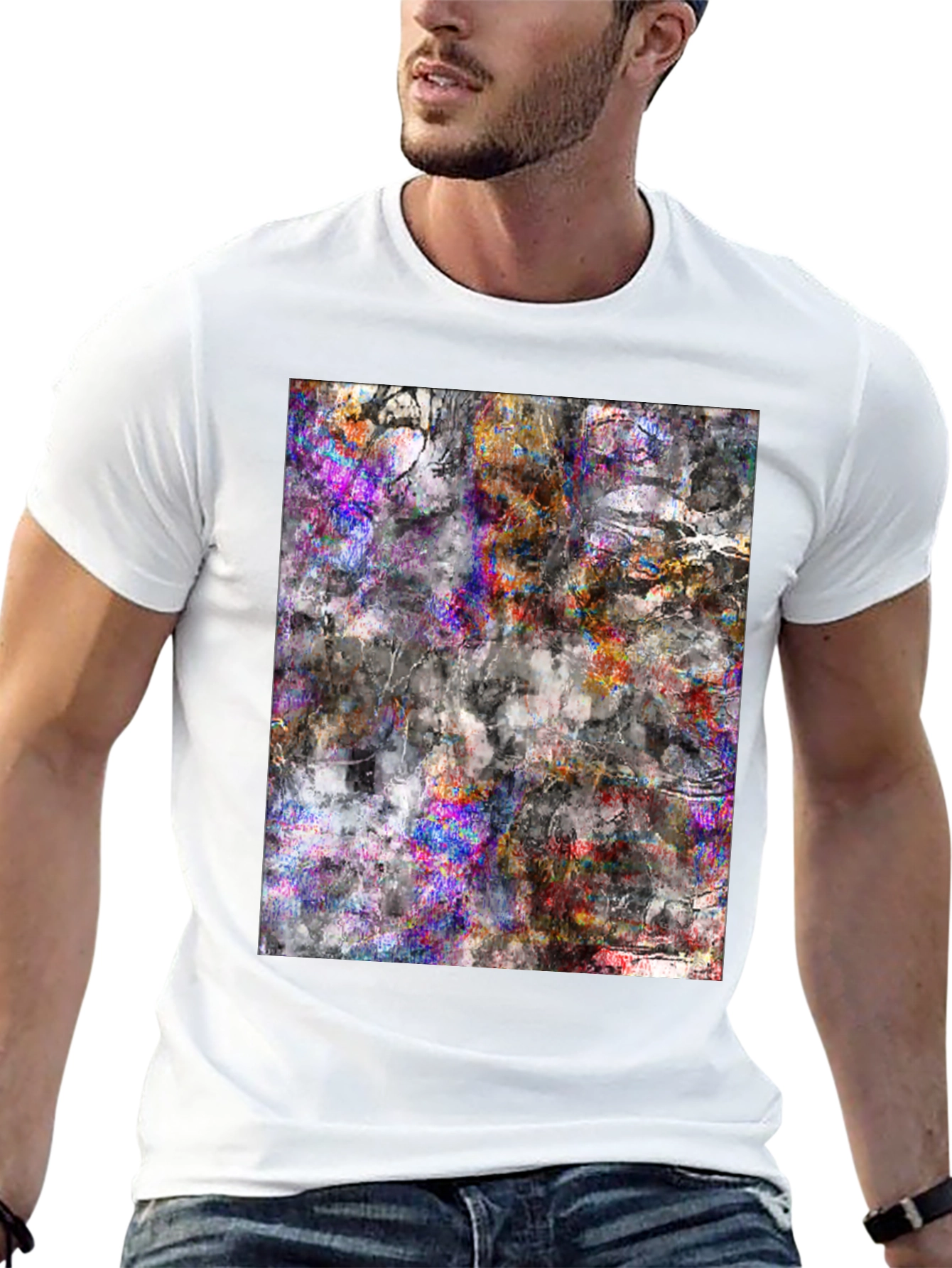 Abstract Art Tee - Black Cotton Blend