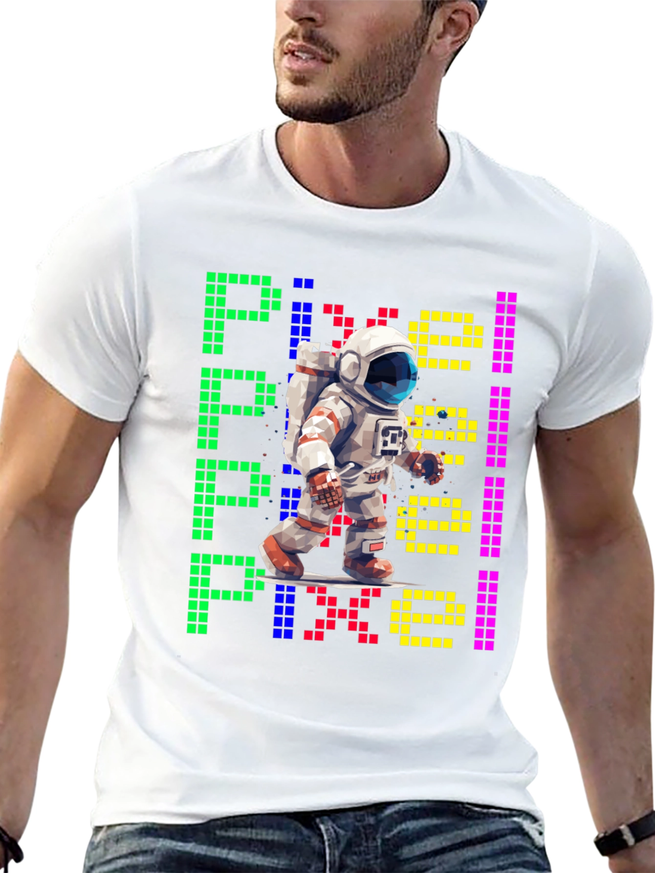 Pixel Astronaut T-Shirt - Retro Space Tee