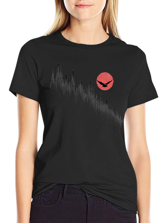 Raven Moon Forest Graphic Tee - Mens Black T-Shirt