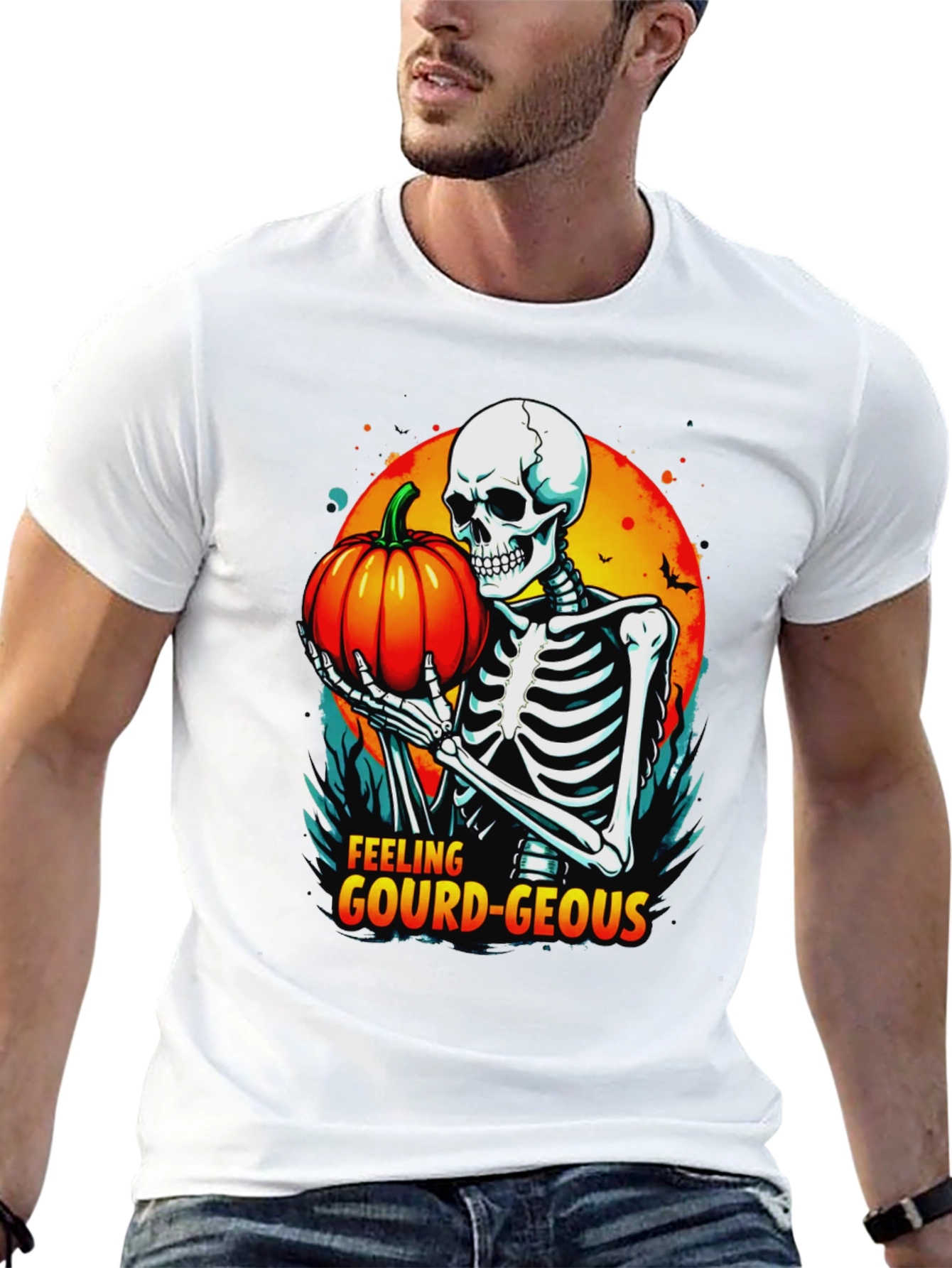 Feeling Gourd-Geous Halloween Skeleton T-Shirt