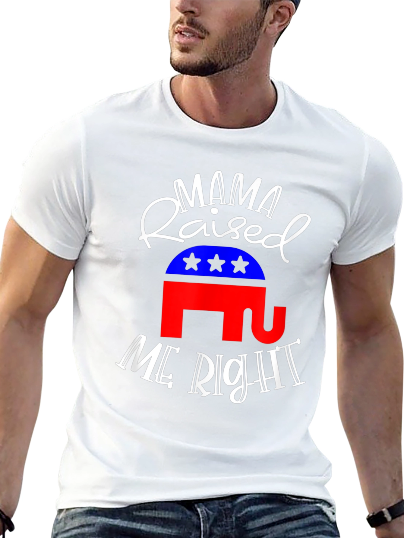 Mama Raised Me Right Republican T-Shirt