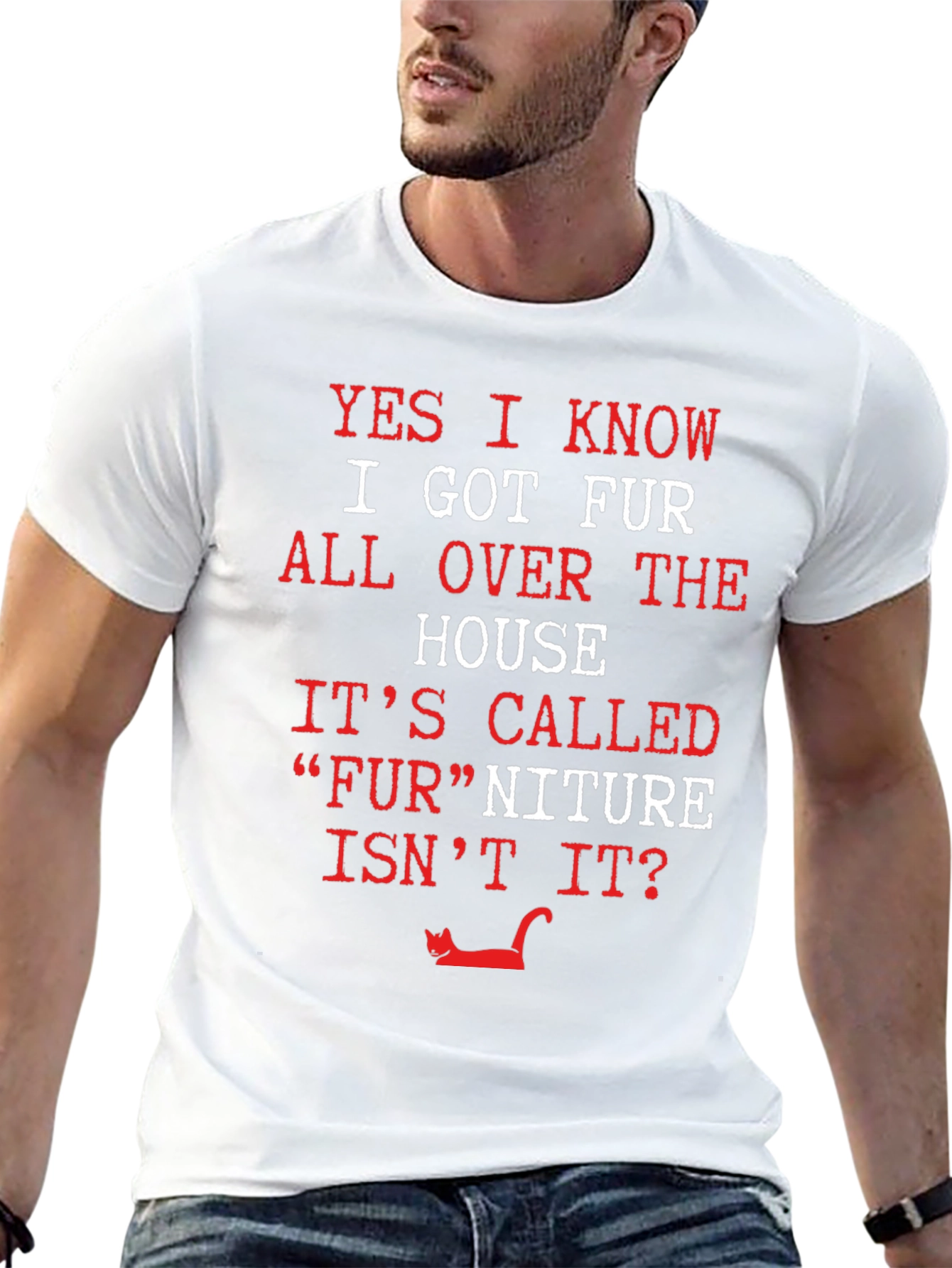 Funny Cat Fur-niture Graphic T-Shirt