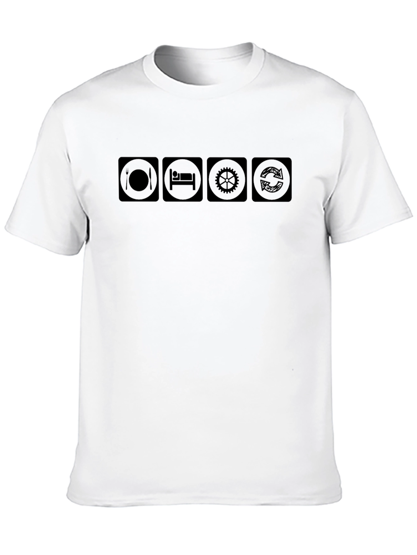 Eat Sleep Cycle Repeat Black T-Shirt