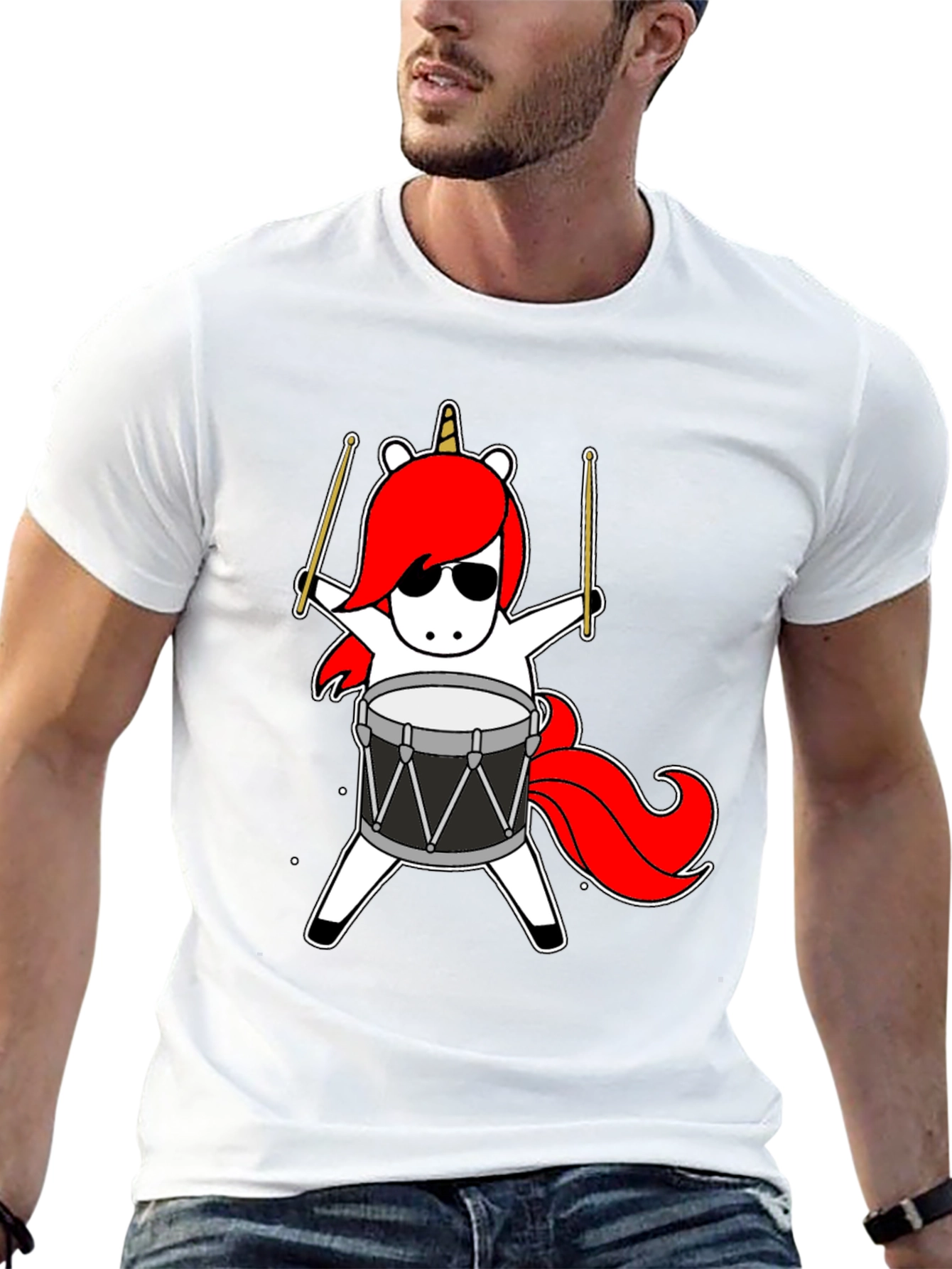 Unicorn Drummer Graphic Tee