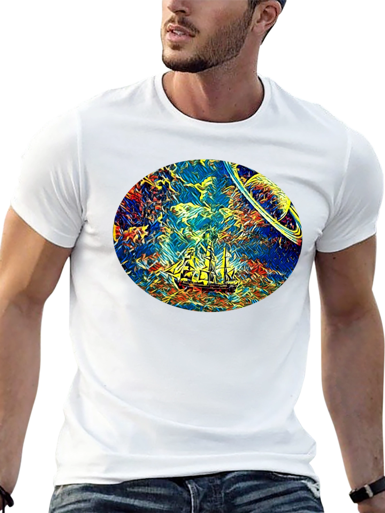 Space Sailing T-Shirt - Artistic Design