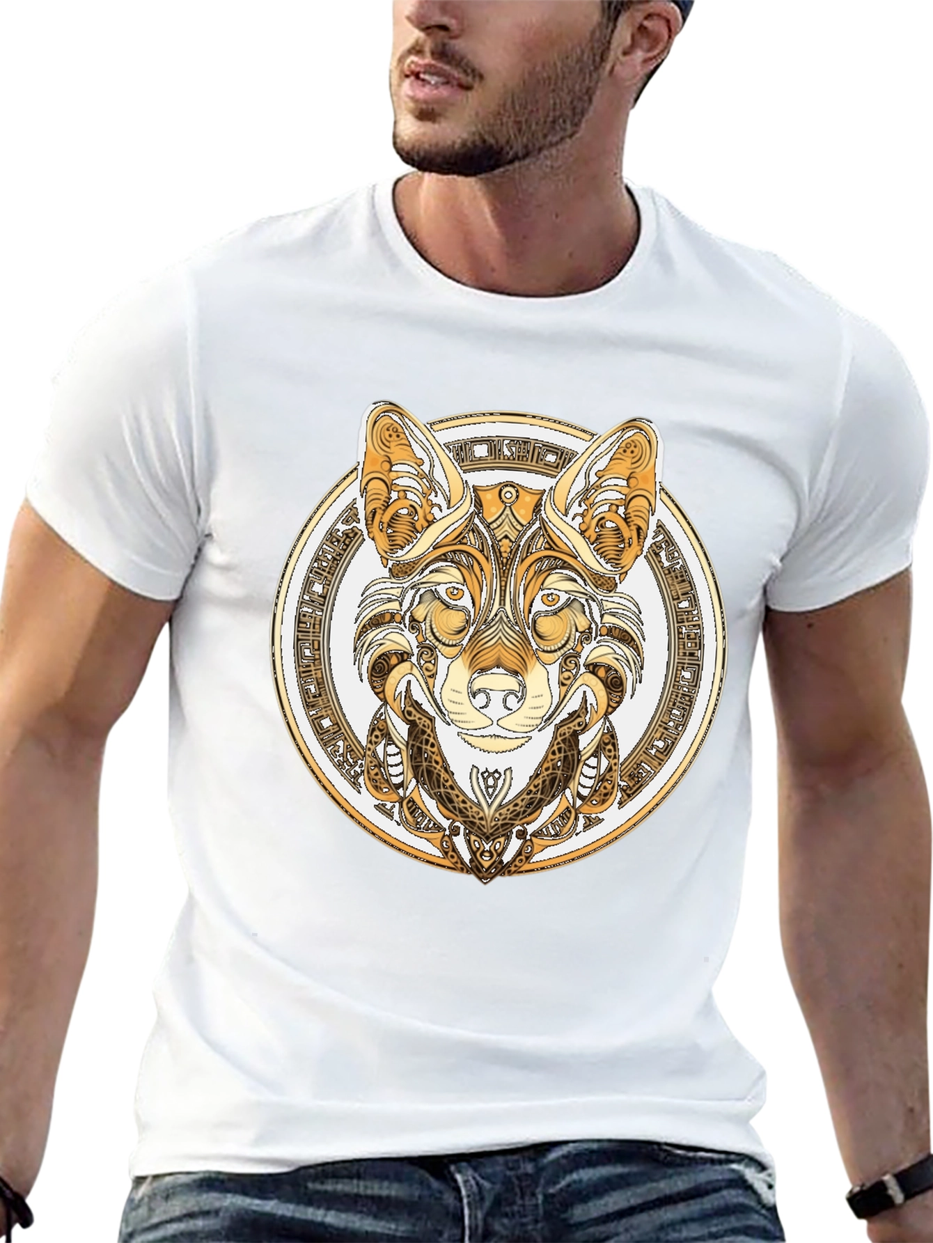 Wolf Design Black T-Shirt