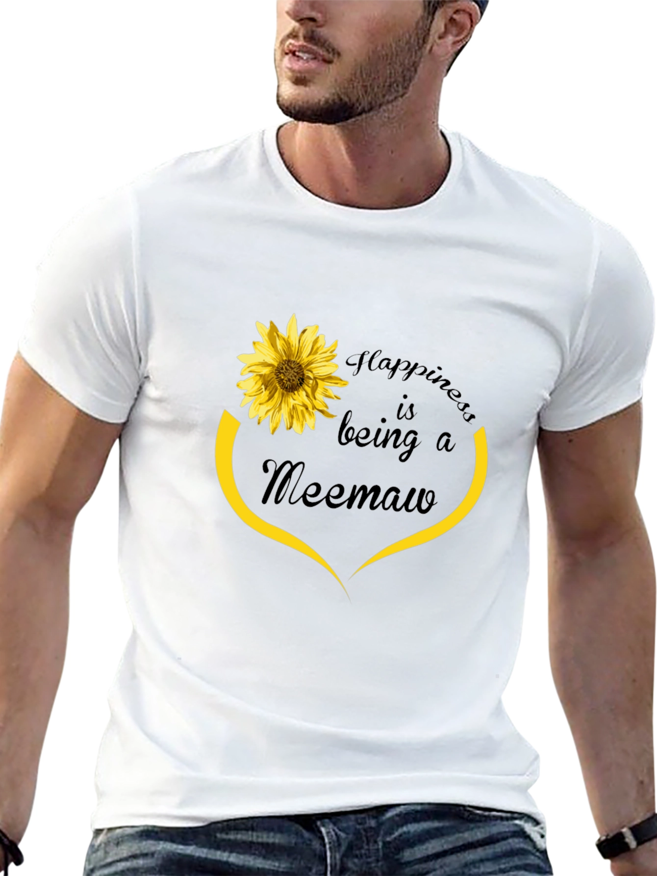 Happiness Meemaw Sunflower Graphic T-Shirt