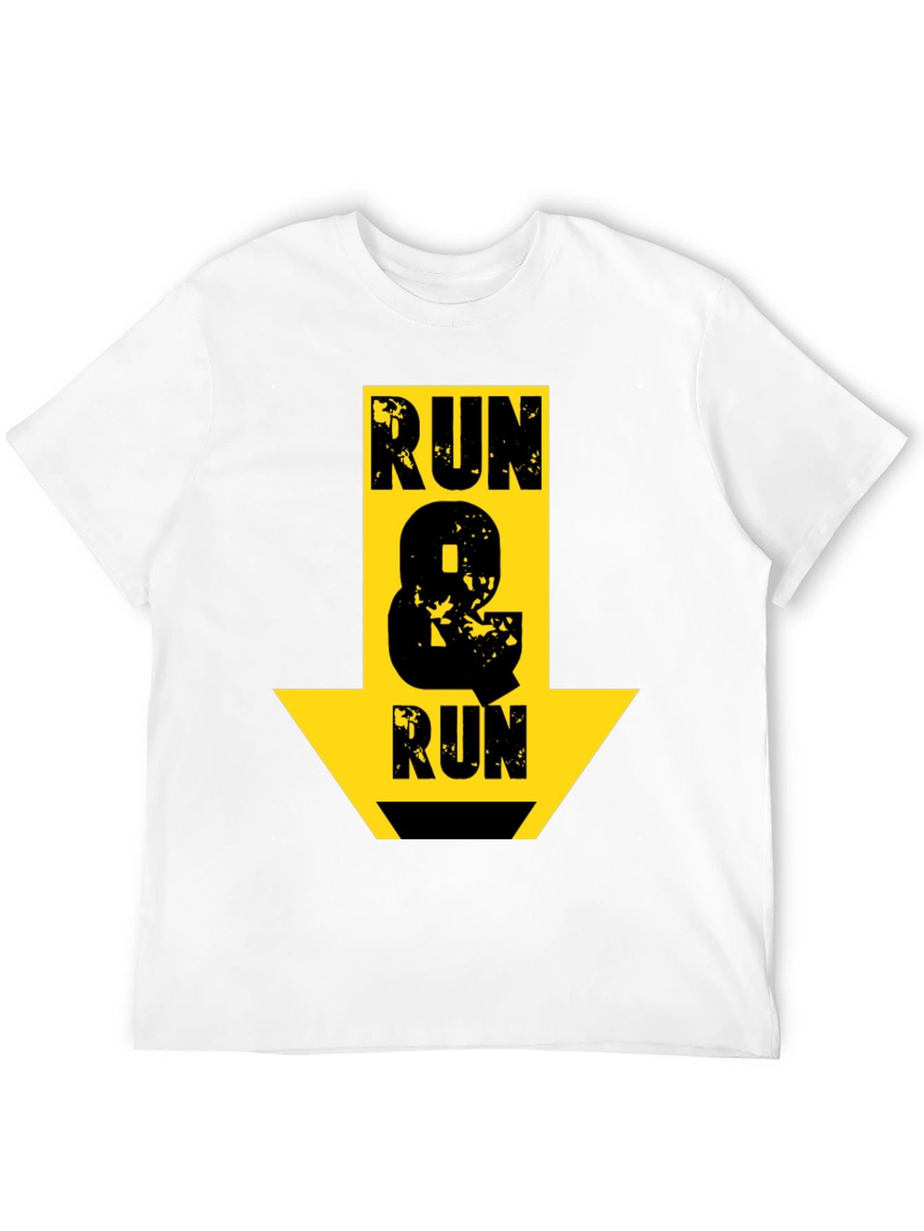 Run & Run Graphic T-Shirt - Black Cotton Tee