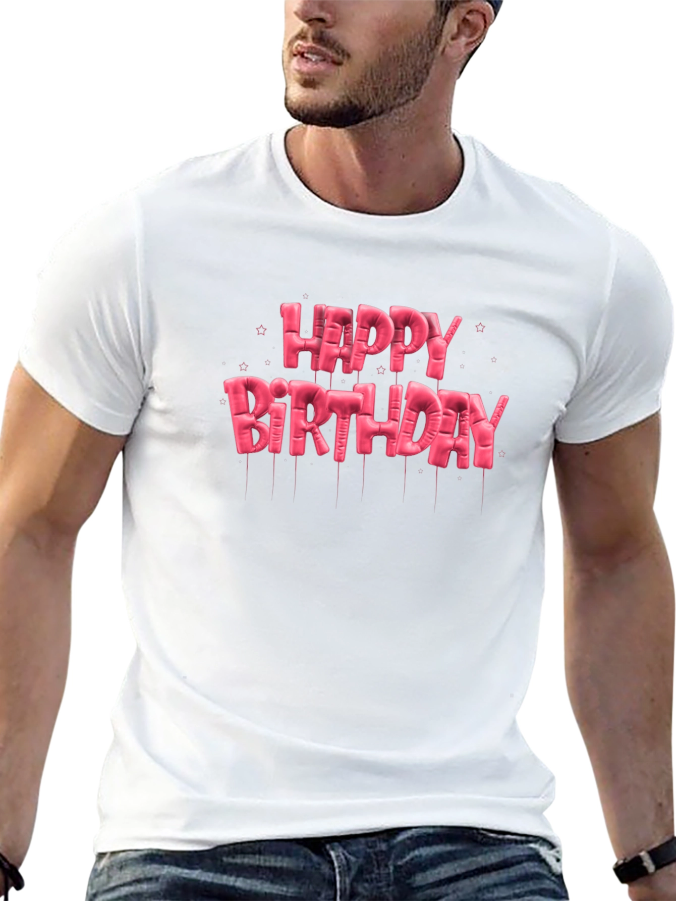 Happy Birthday Balloon Lettering T-Shirt