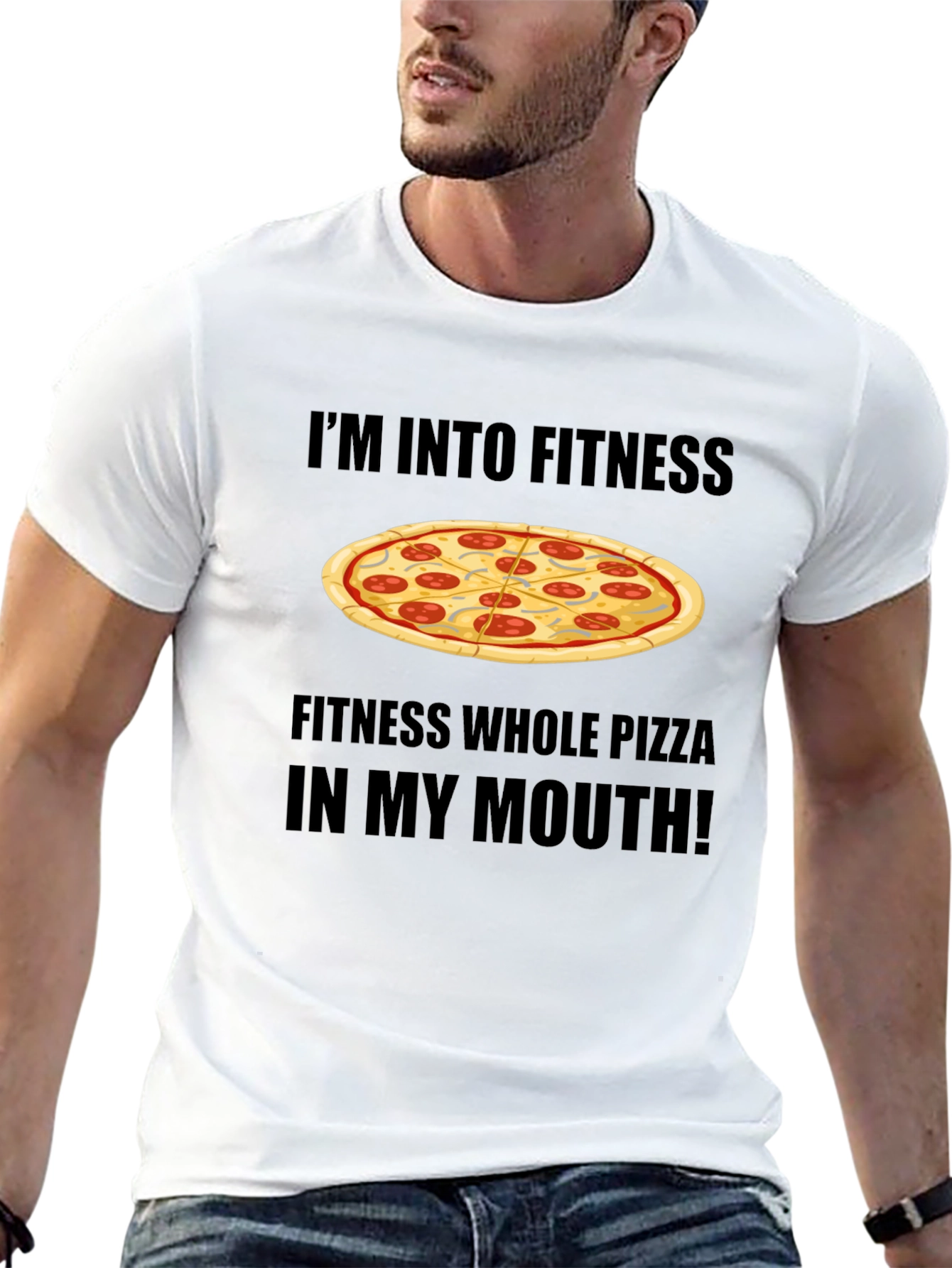 Pizza Fitness T-Shirt: Whole Pizza in My Mouth!