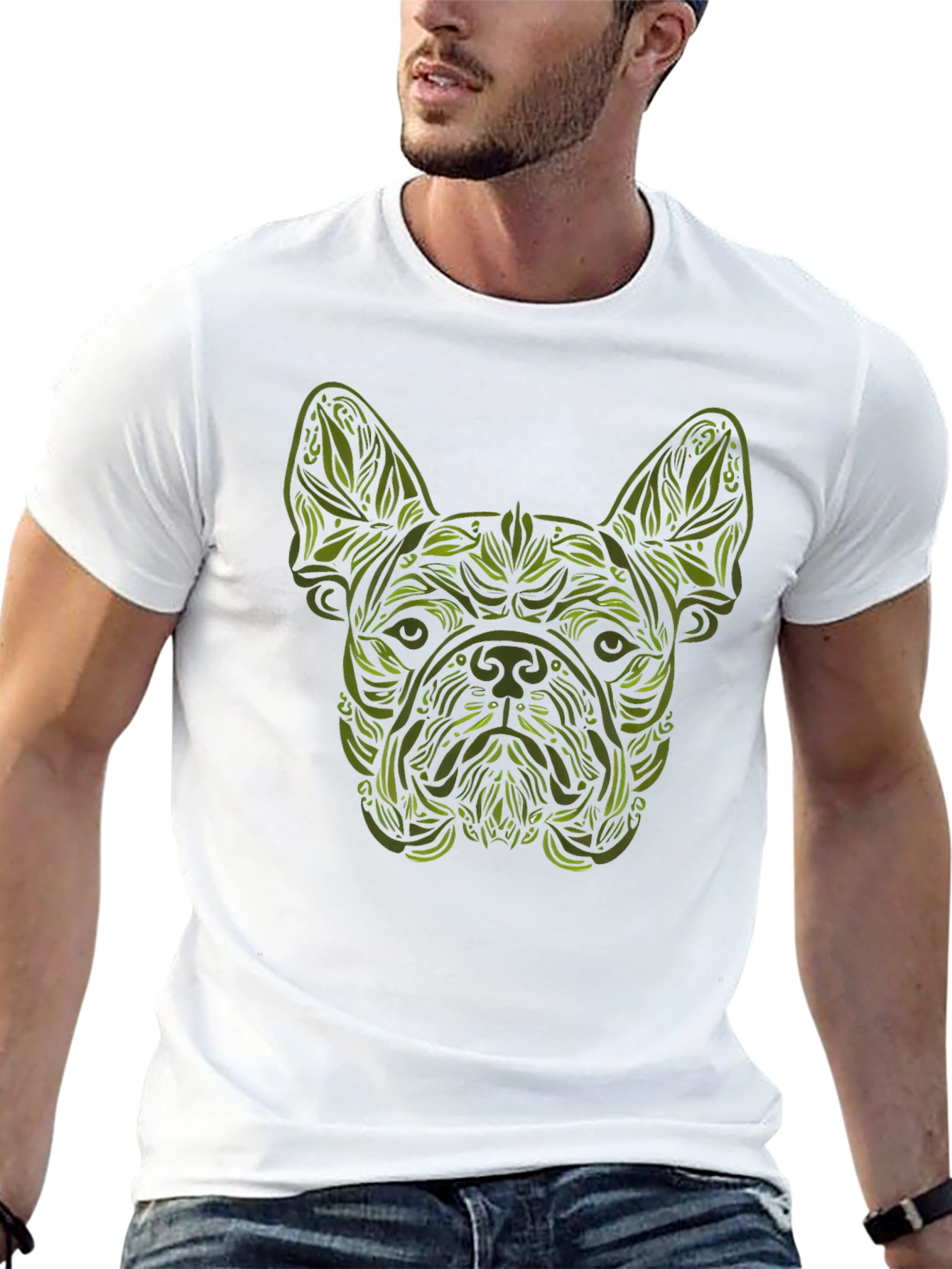 Botanical Bulldog Graphic Tee - Black