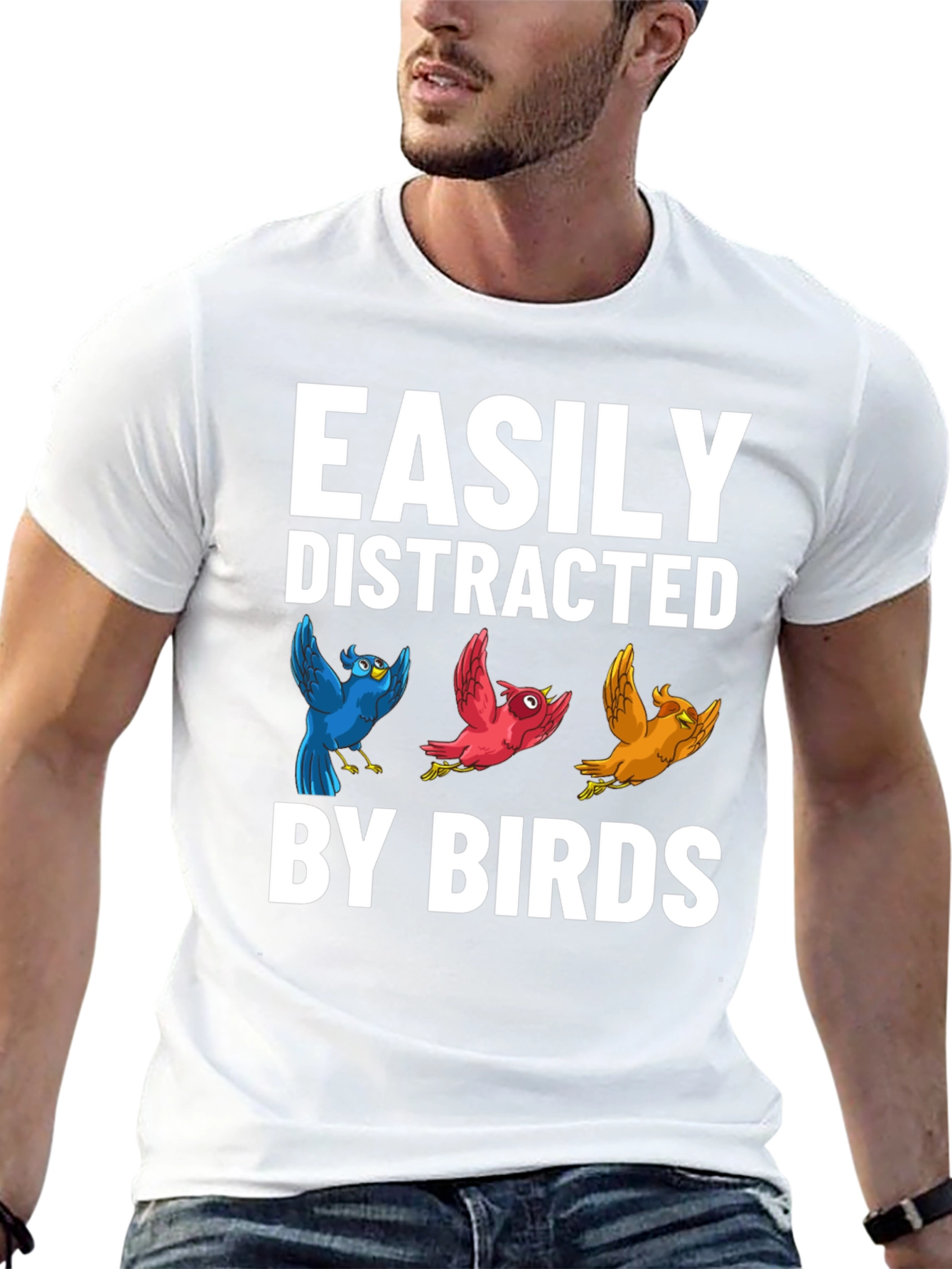 Easily Distracted By Birds Graphic T-Shirt