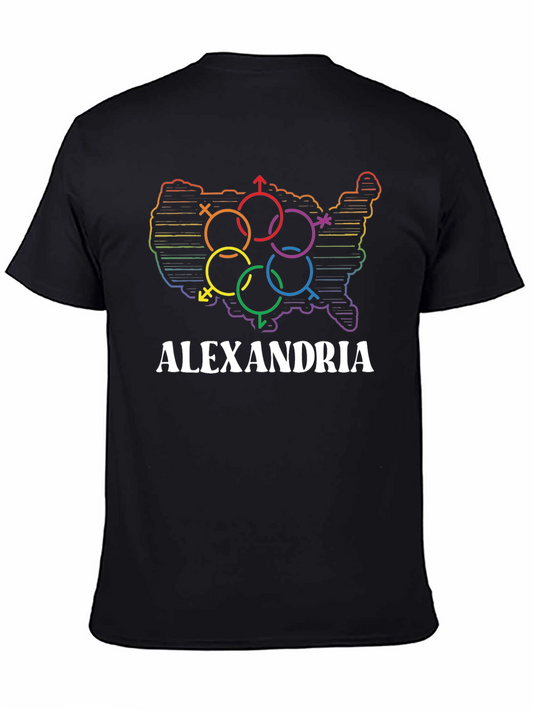 Alexandria LGBT Pride USA Map T-Shirt