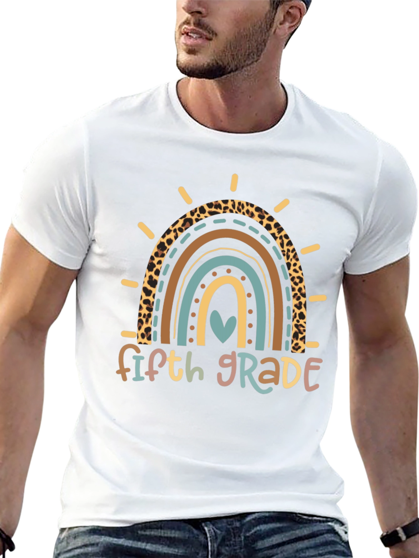 Fifth Grade Rainbow Heart T-Shirt