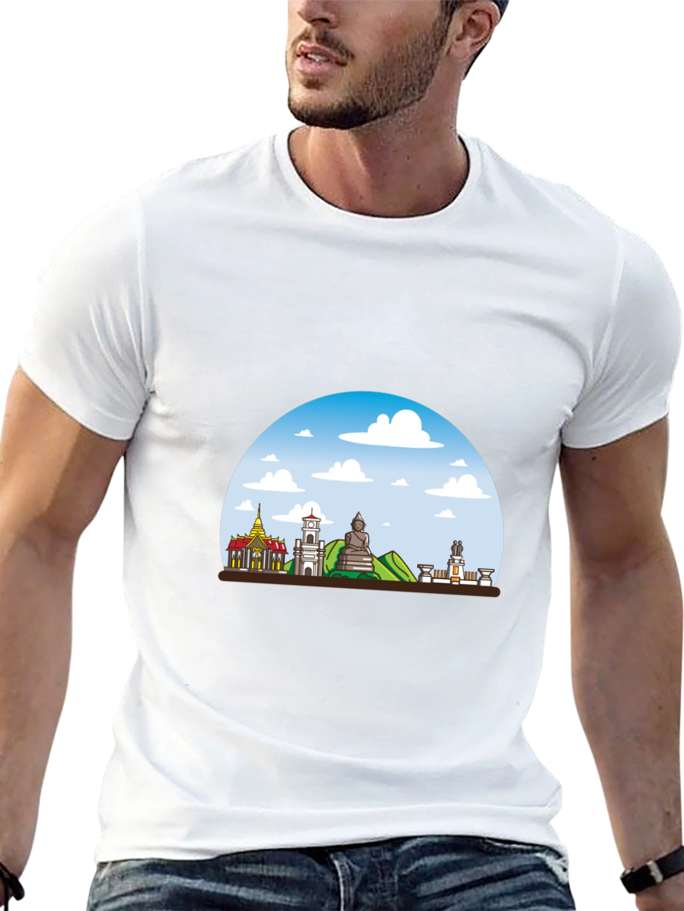 Chiang Mai Thailand T-Shirt Black Crew Neck Graphic Tee