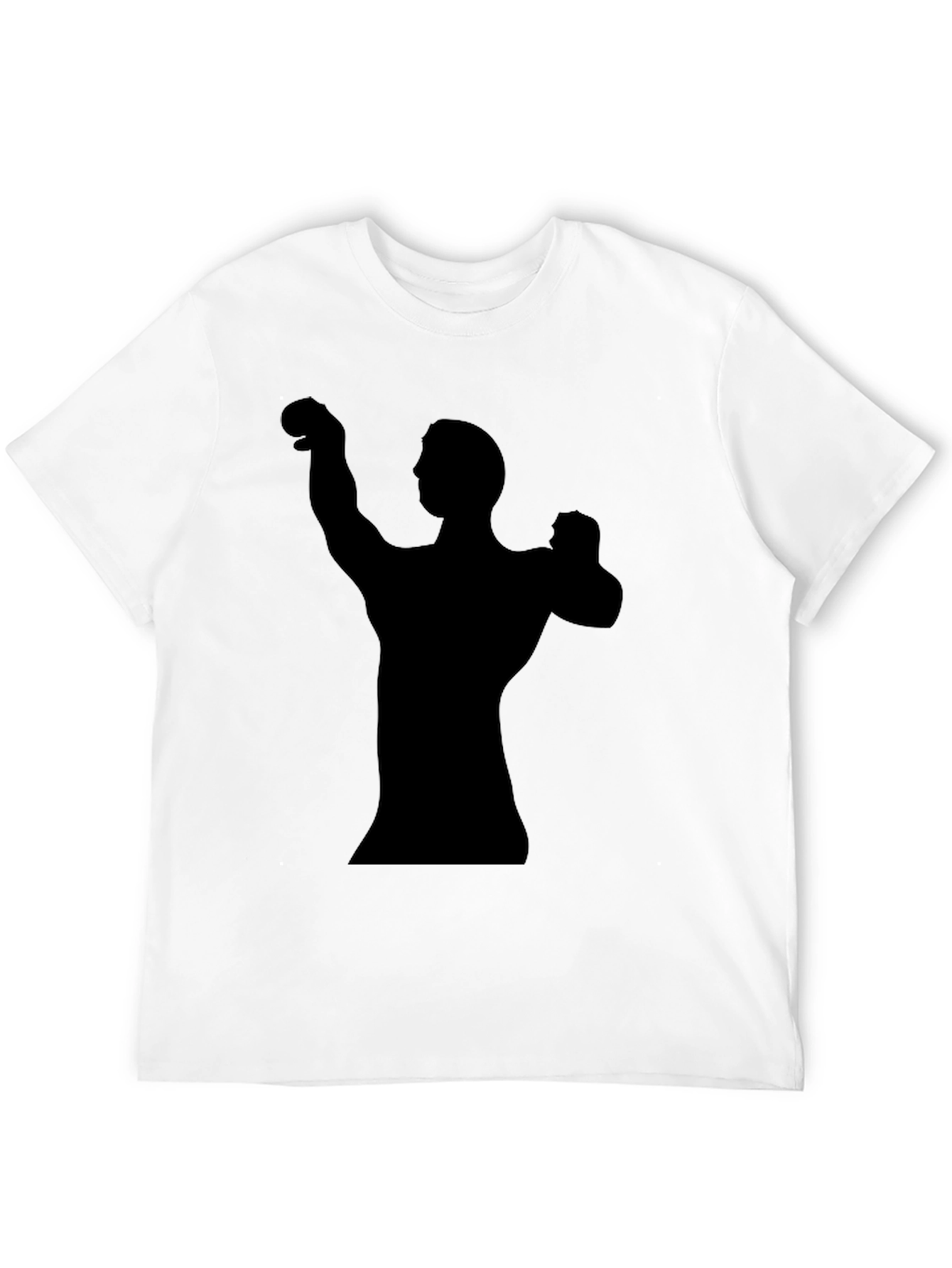 Mens Black Graphic T-Shirt - Bodybuilder Silhouette