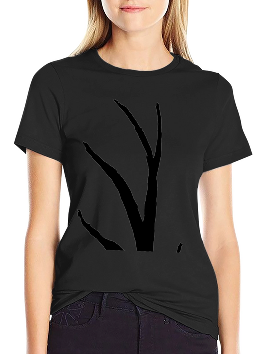 Mens Black T-Shirt with Abstract Branch Graphic