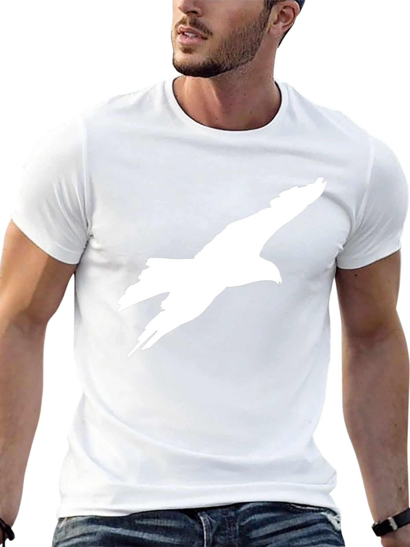 Black T-Shirt with Eagle Graphic