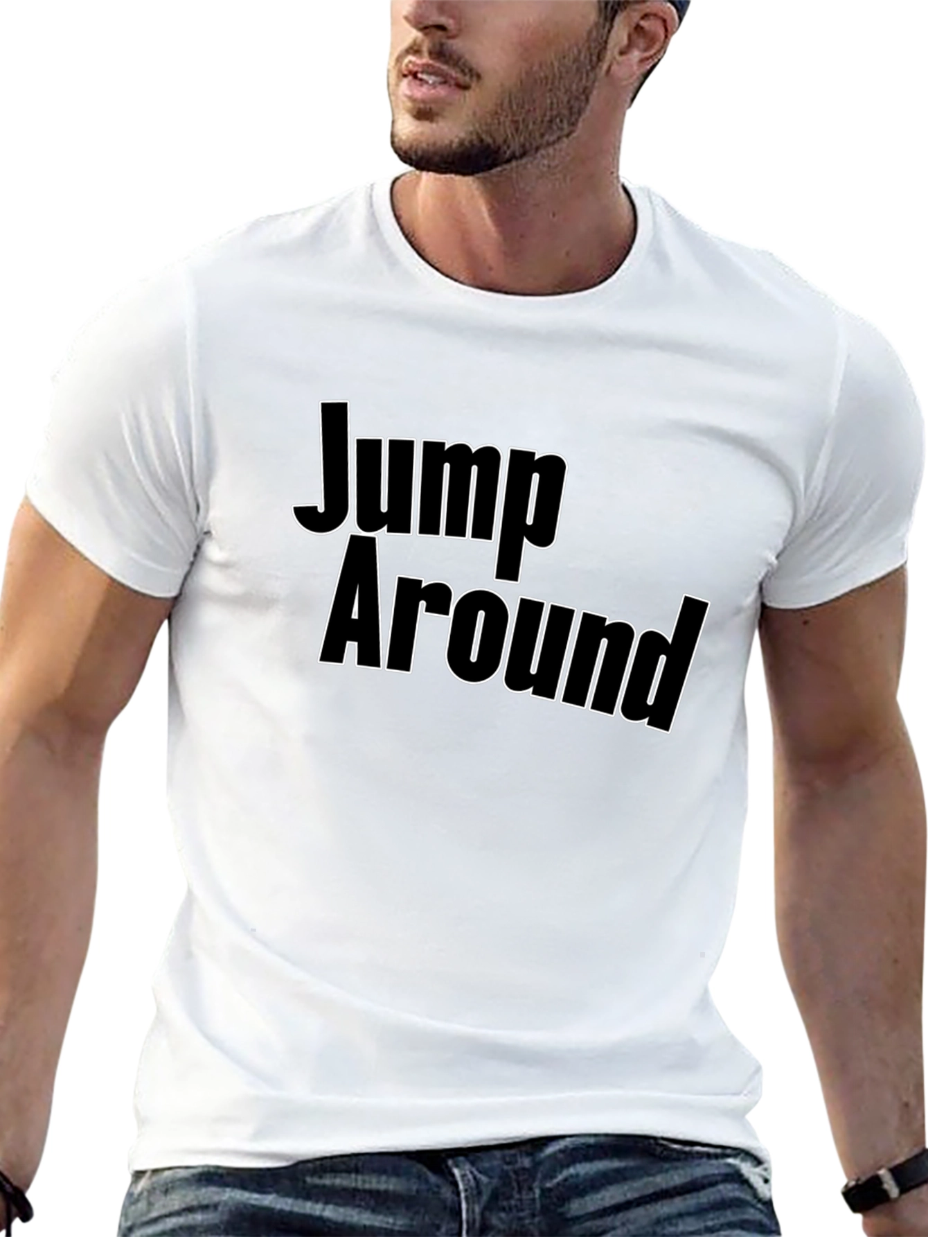 Jump Around Black T-Shirt - Bold Graphic Tee