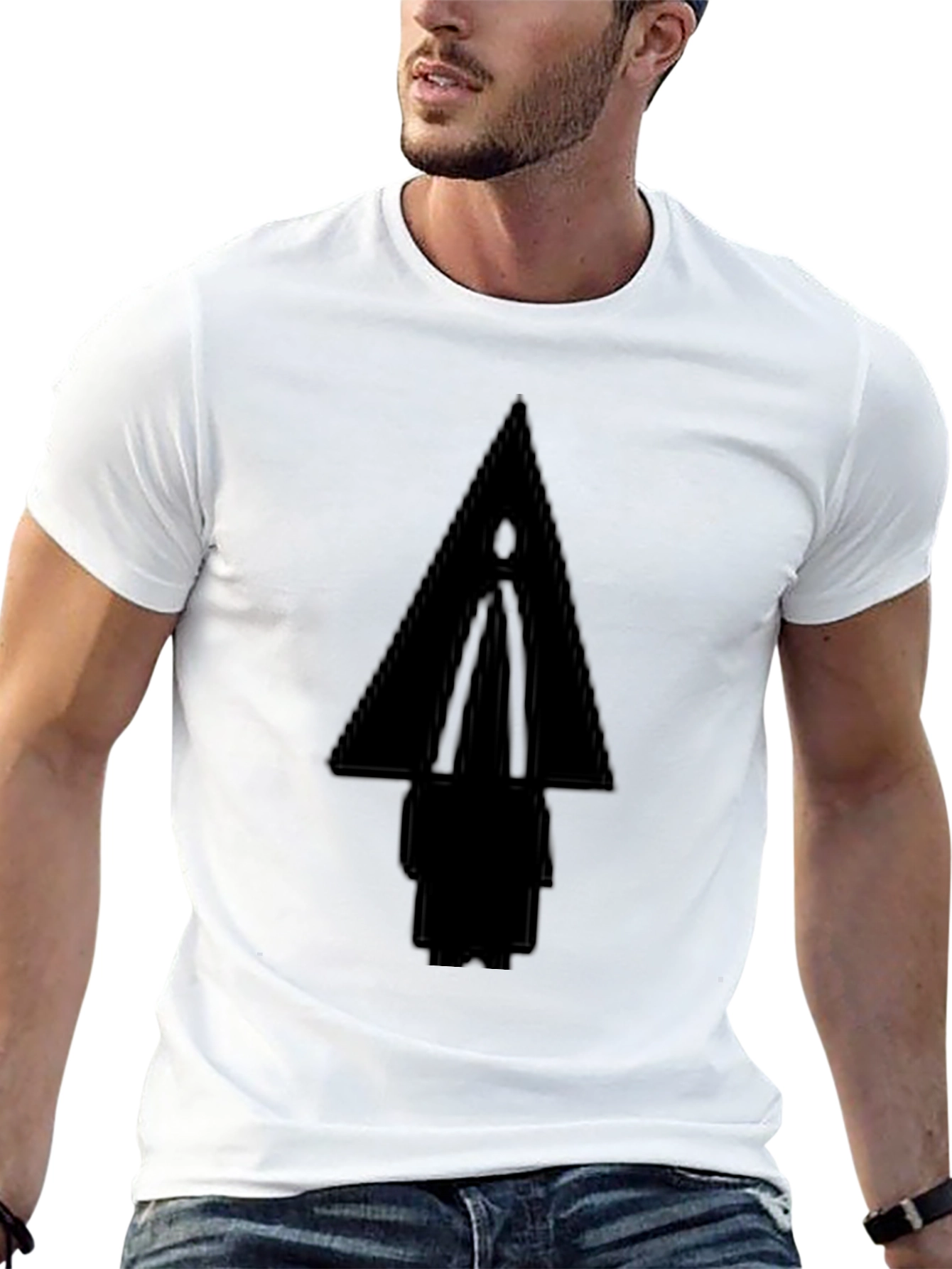 Geometric Silhouette Black T-Shirt