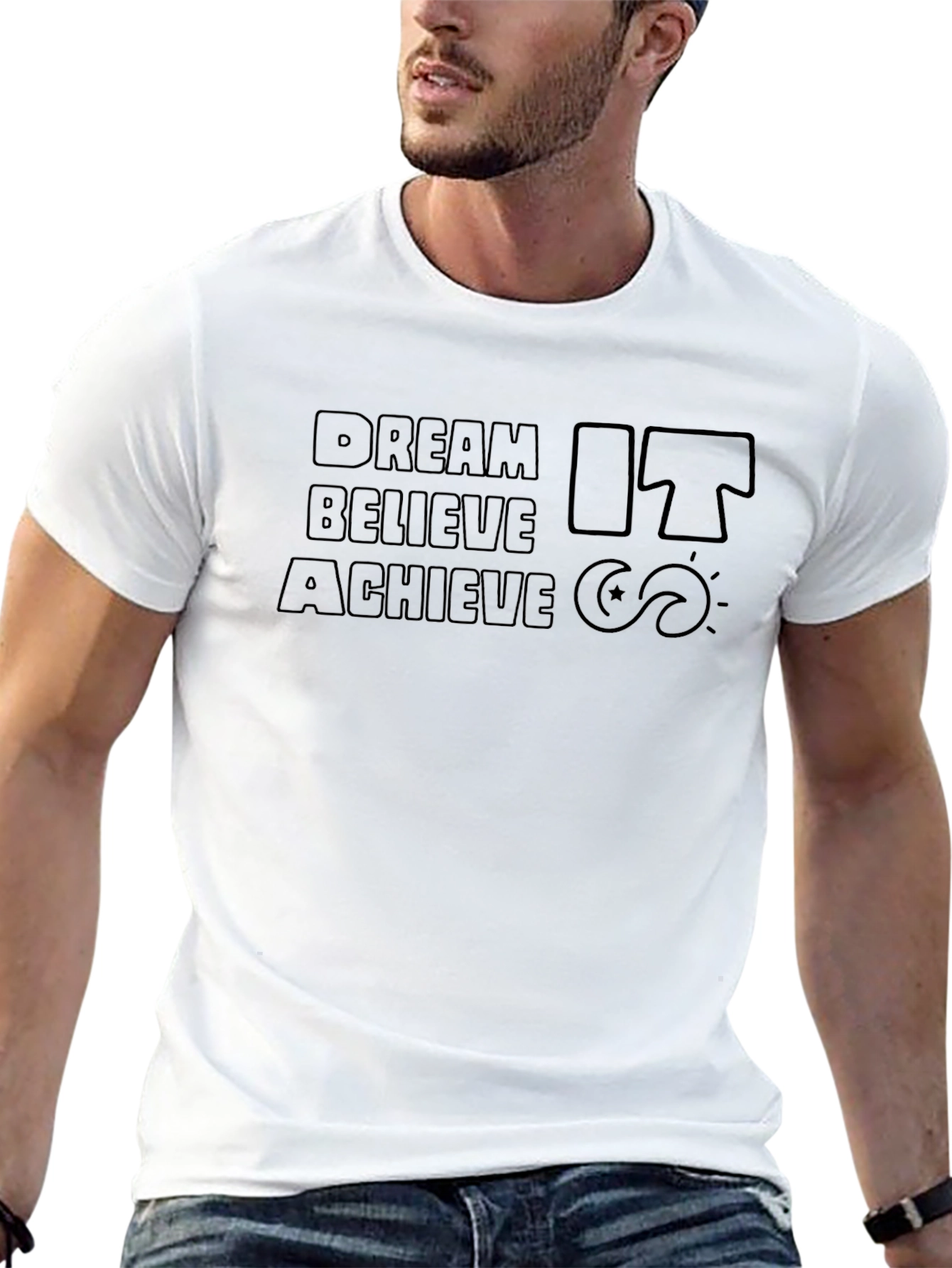 Dream Believe Achieve Black T-Shirt - Motivational