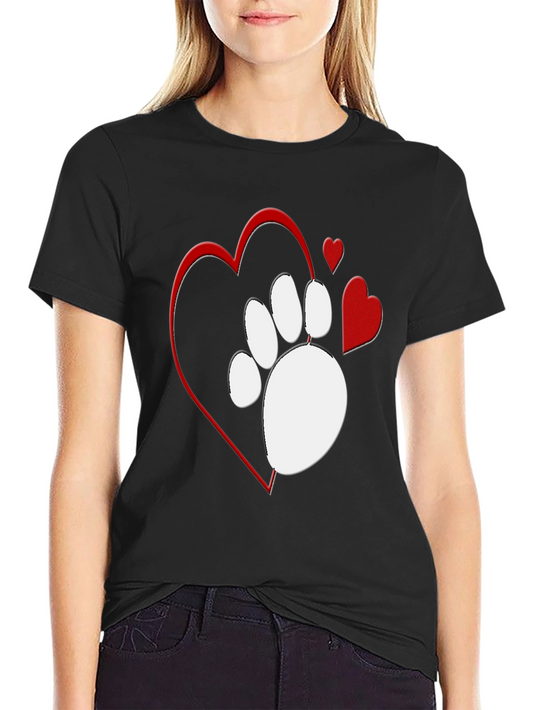 Paw Print Heart T-Shirt - Love Your Pet!