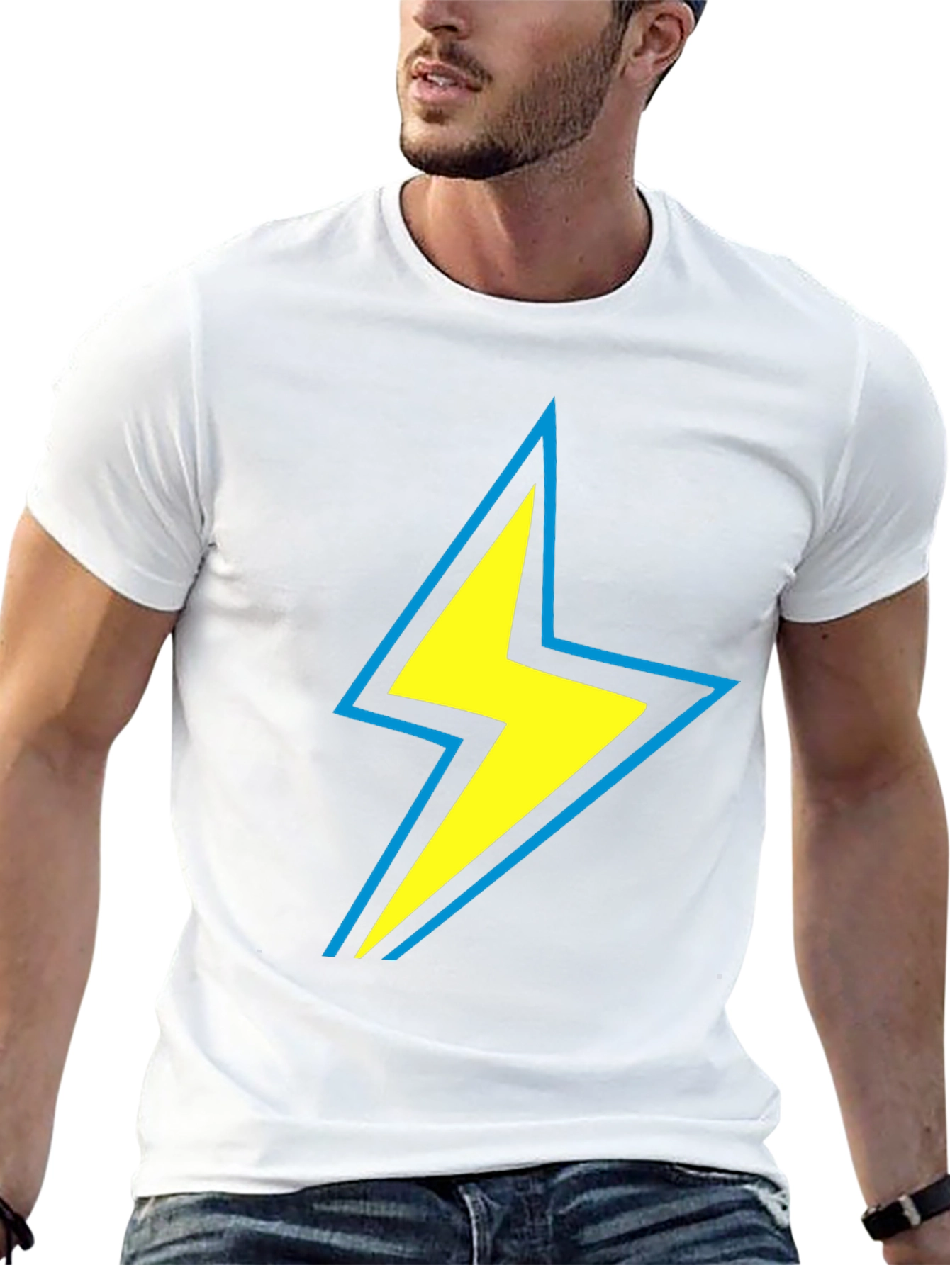 Lightning Bolt Graphic Tee - Black Cotton Comfort