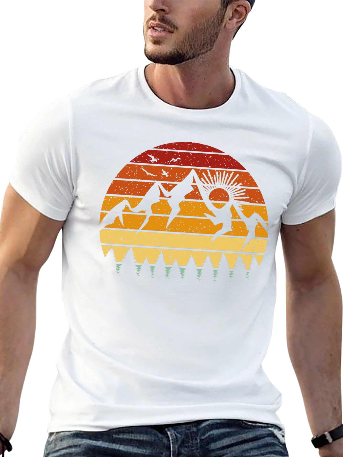 Retro Mountain Sunset Graphic Tee