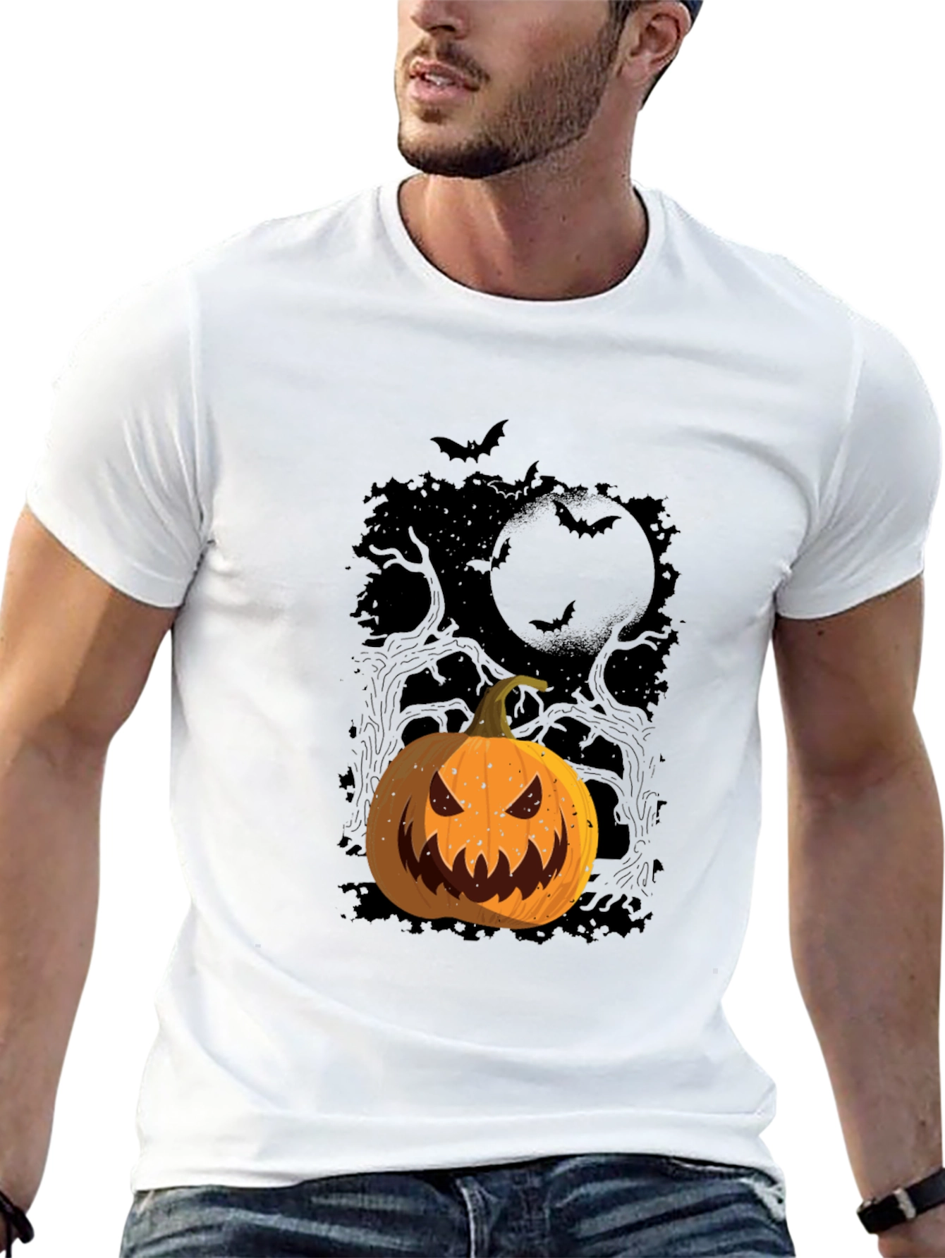 Halloween Pumpkin Graphic Tee - Spooky Season Shirt