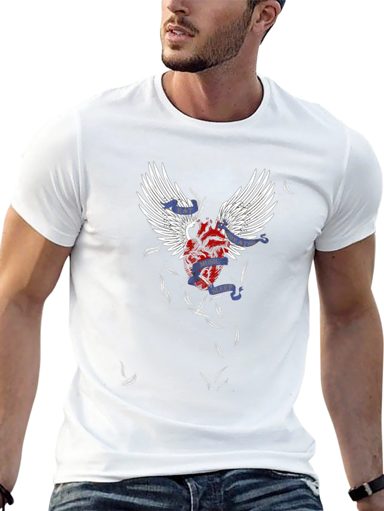 Winged Heart Graphic T-Shirt - Black