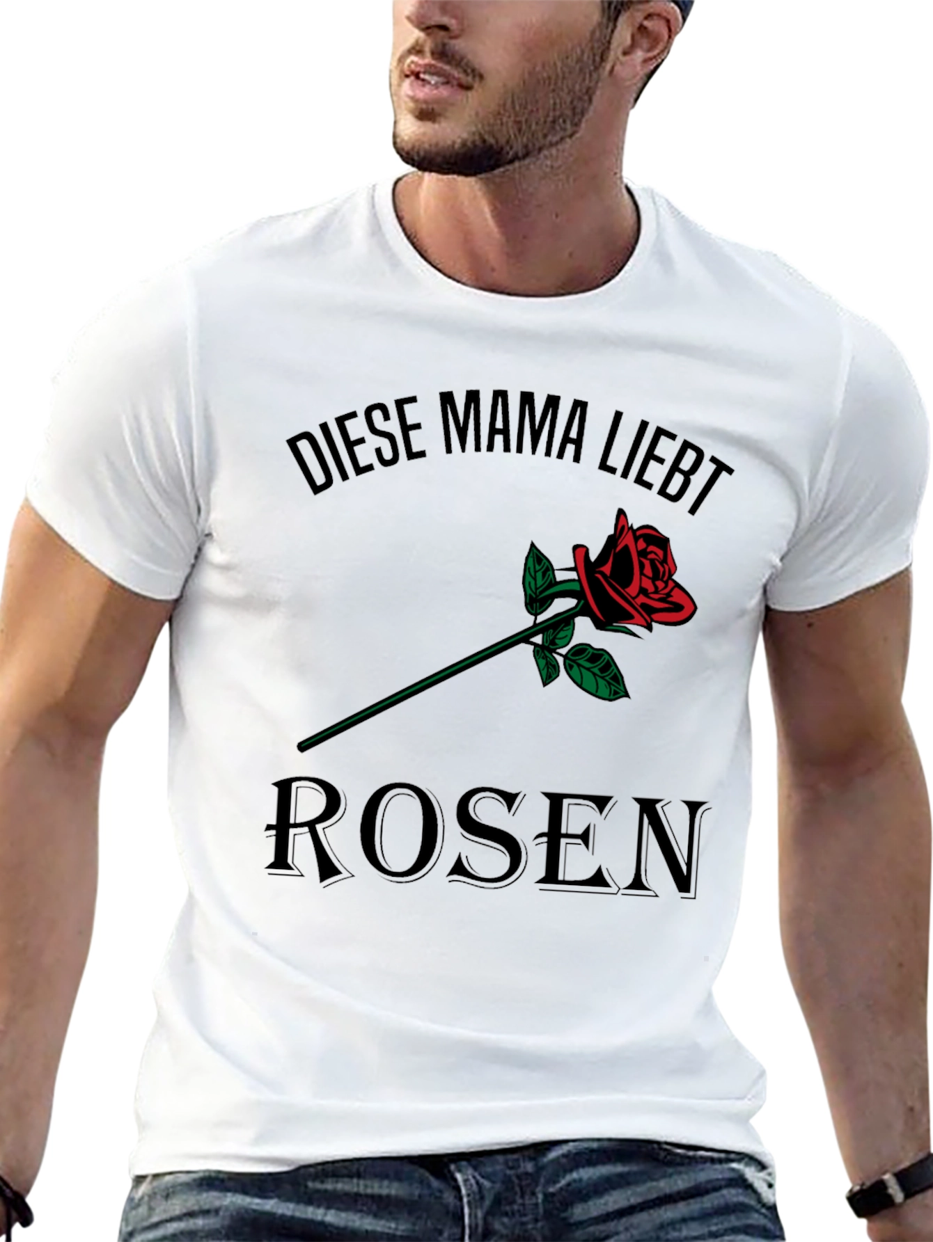 Diese Mama Liebt Rosen T-Shirt - Black