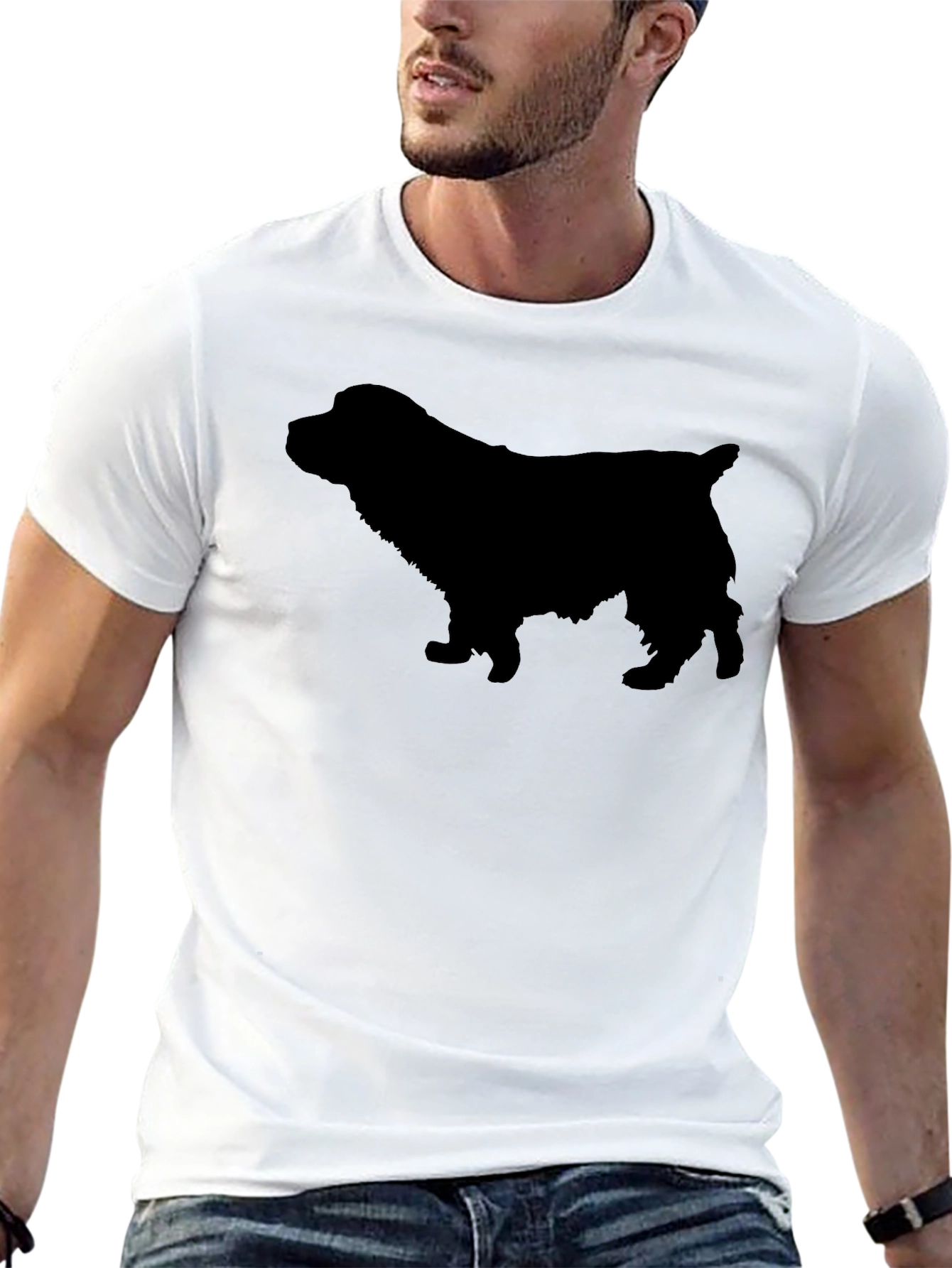 Black Spaniel Dog Silhouette T-Shirt