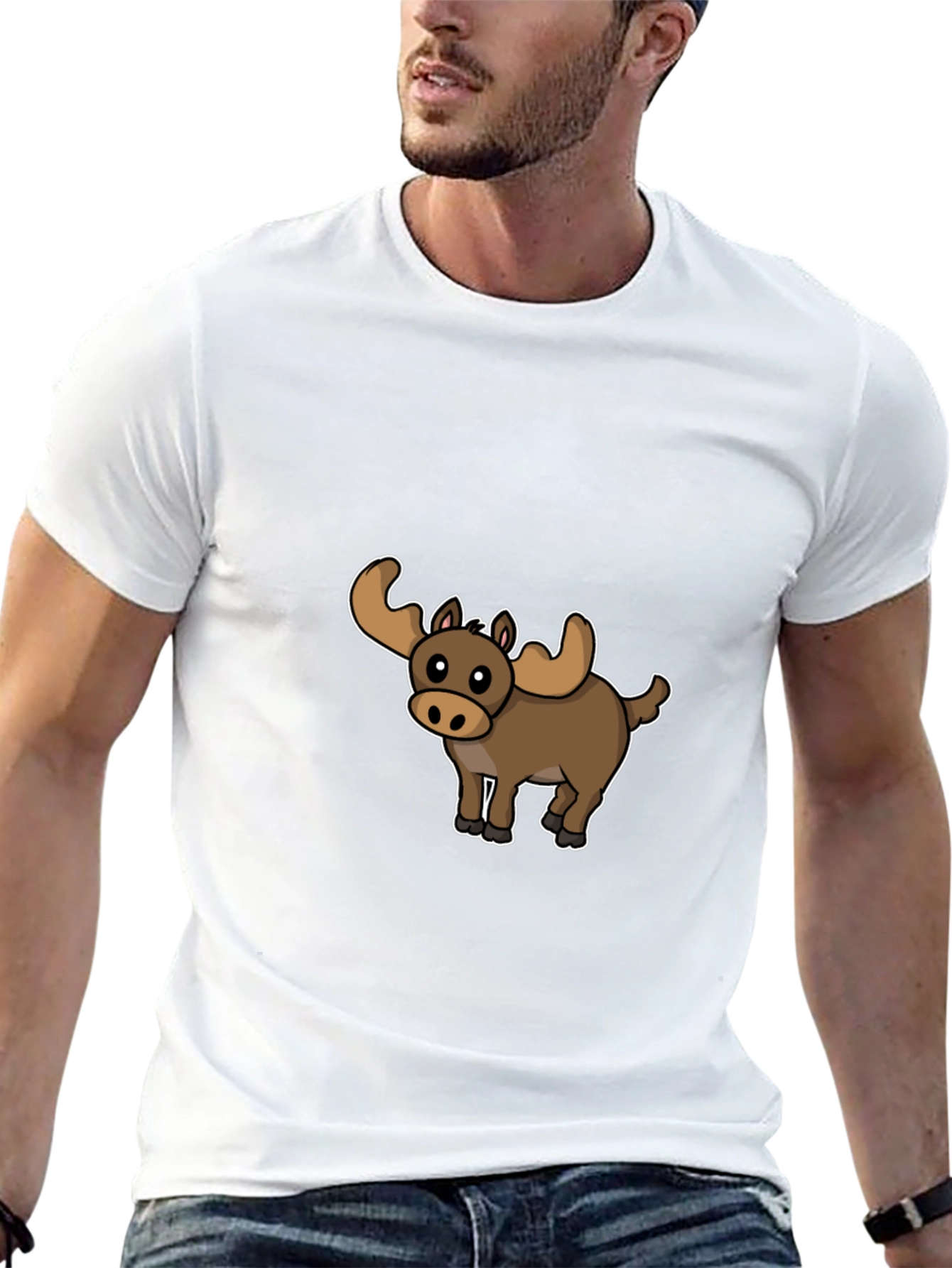 Moose Cartoon Graphic T-Shirt - Unisex